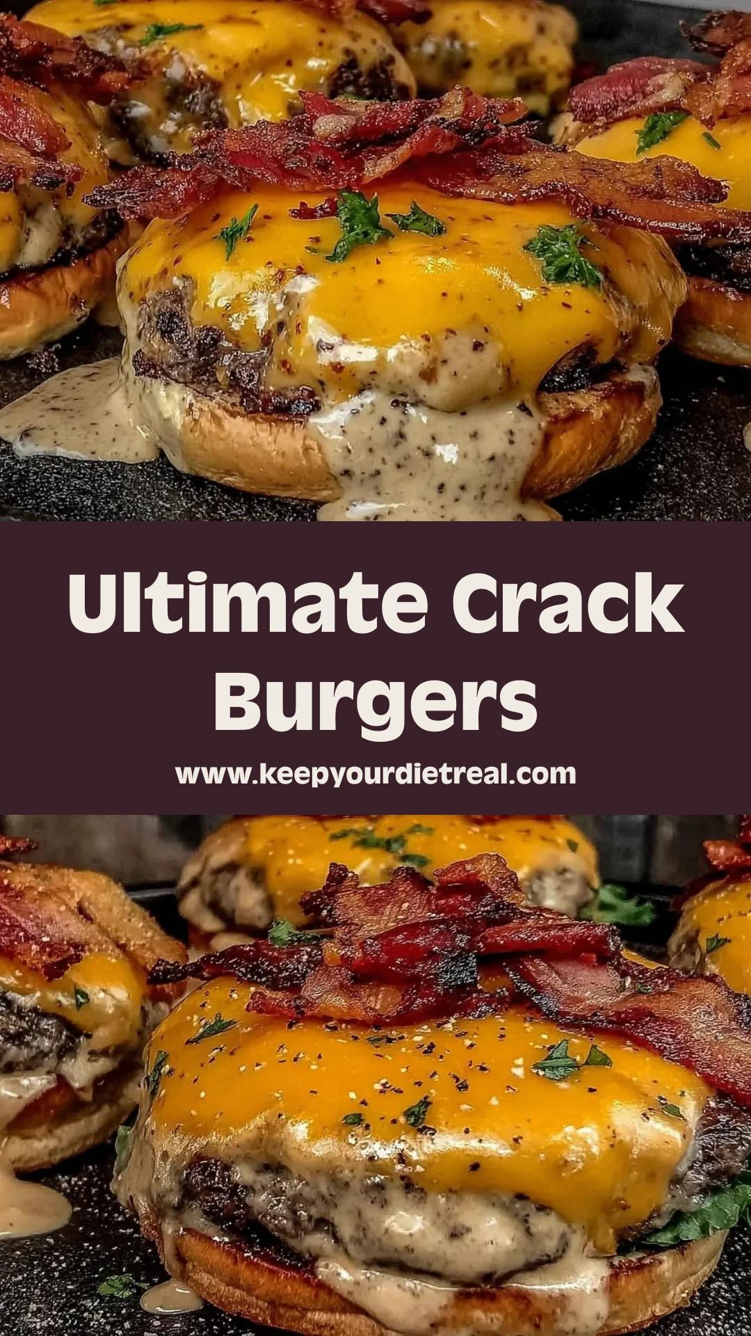 Crack Burgers: Juicy Bacon and Cheddar with Creamy Ranch Flavor — pin 1