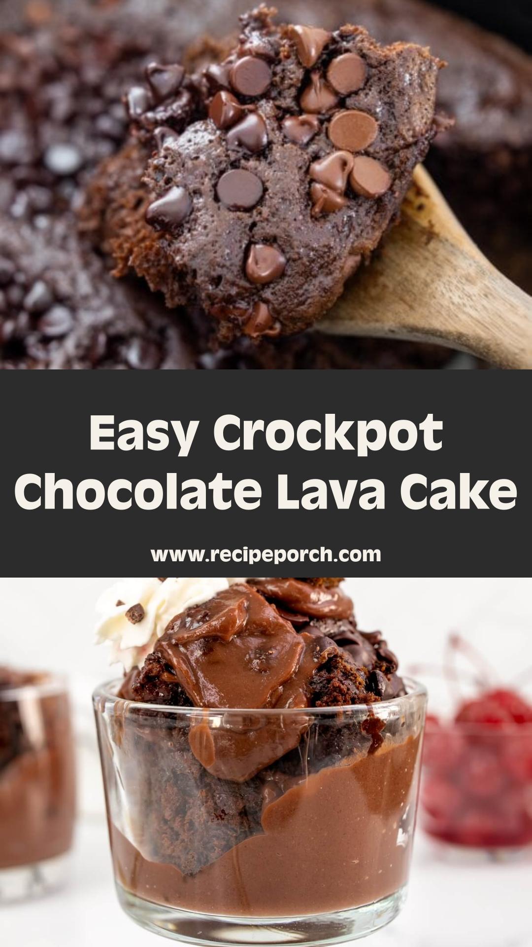 Crockpot Chocolate Lava Cake with Chocolate Chips — pin 1