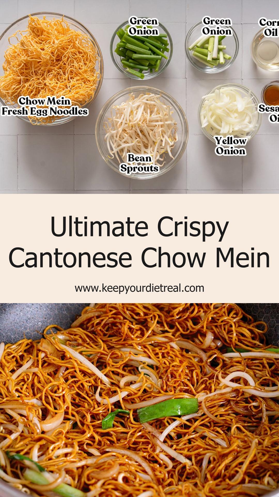 Cantonese Chow Mein with Crispy Noodles and Savory Soy Sauce — pin 1