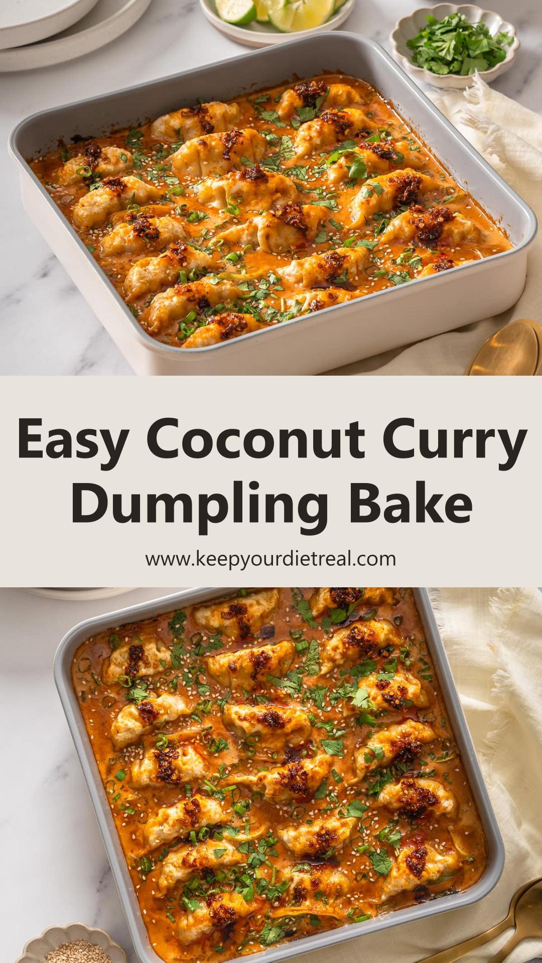 Dumpling Bake with Coconut Curry Sauce and Tender Bok Choy — pin 3