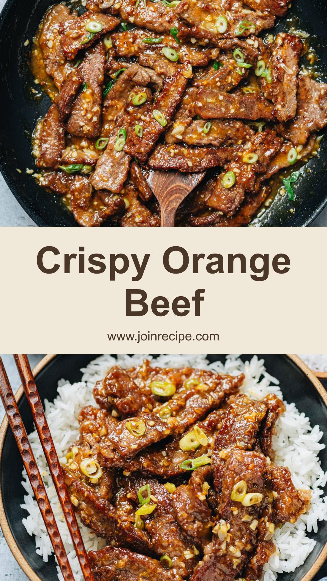 Orange Beef with Crispy Pan-Seared Strips and Tangy Citrus Sauce — pin 1