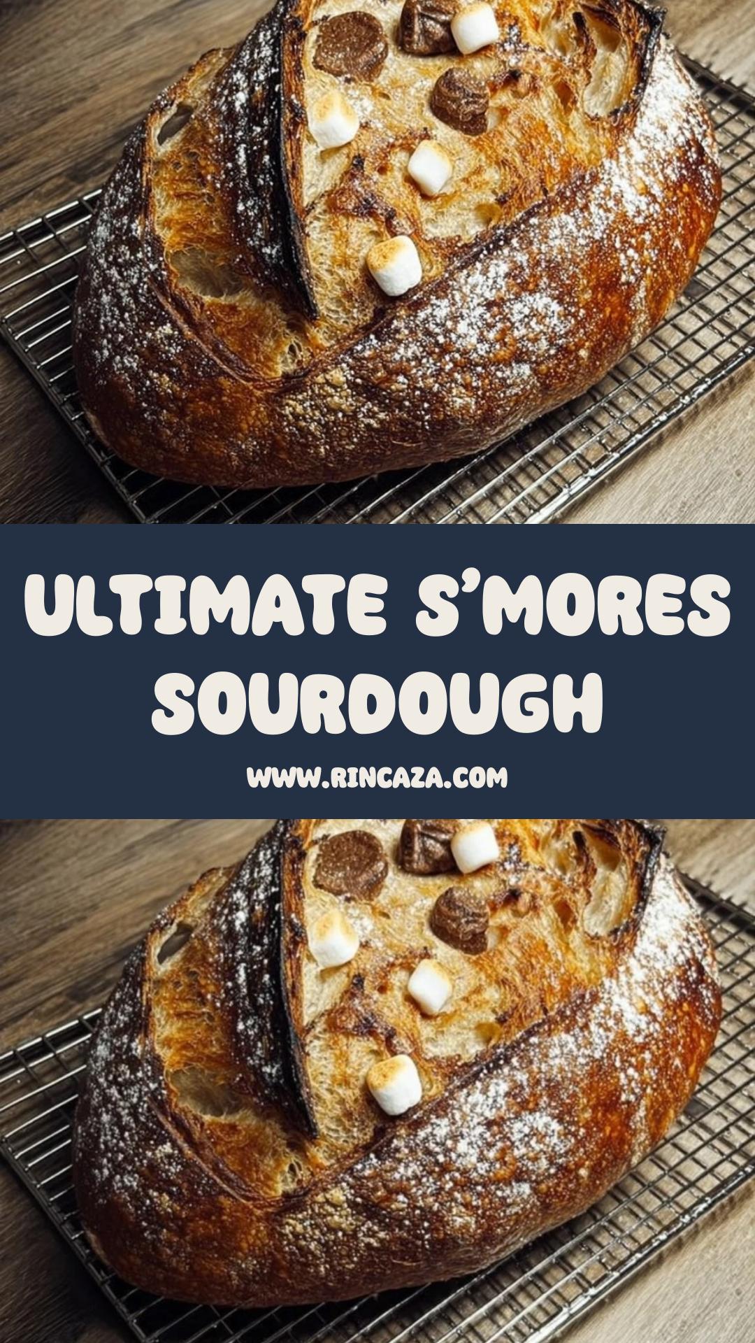 S’mores Sourdough with Melted Chocolate and Graham Cracker Crunch — pin 1