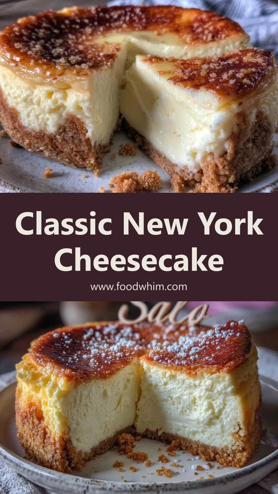 Classic New York Cheesecake: Rich, Creamy Texture with Simple Ingredients — pin 1