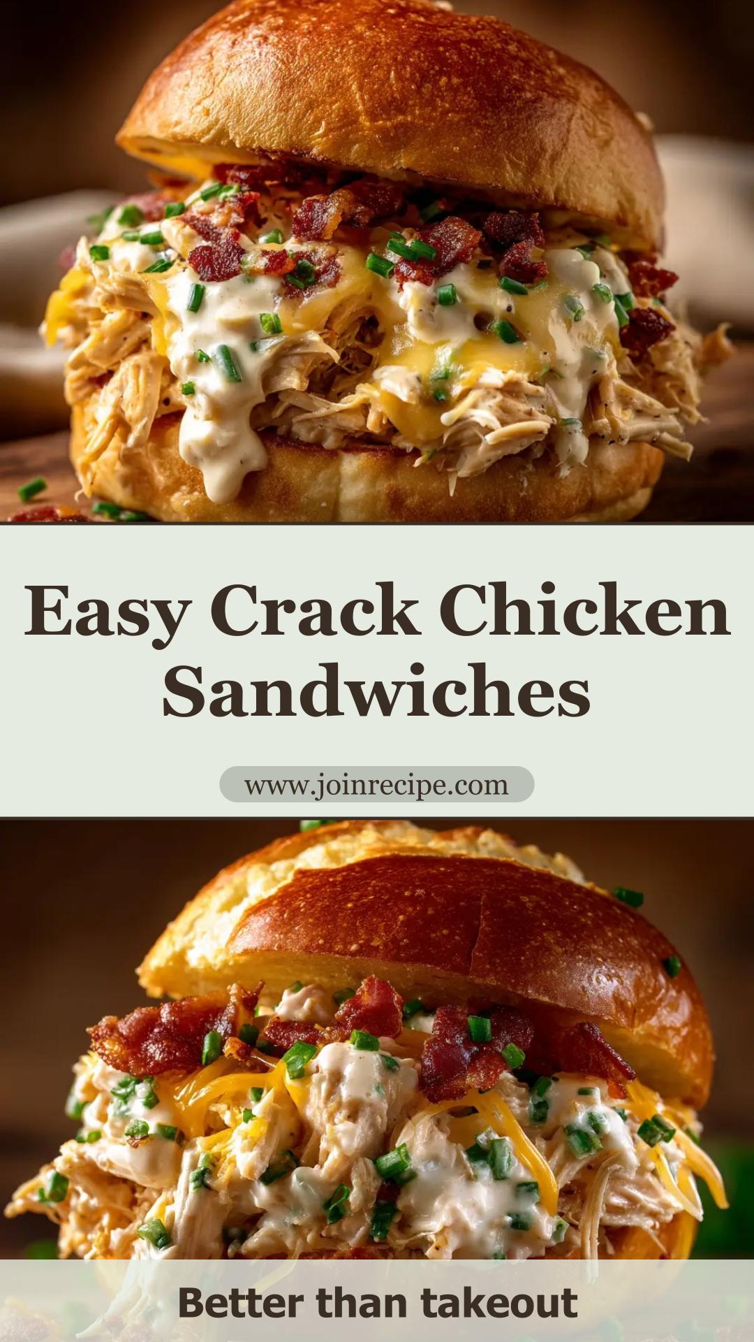 Crack Chicken Sandwiches with Cheddar and Bacon — pin 2