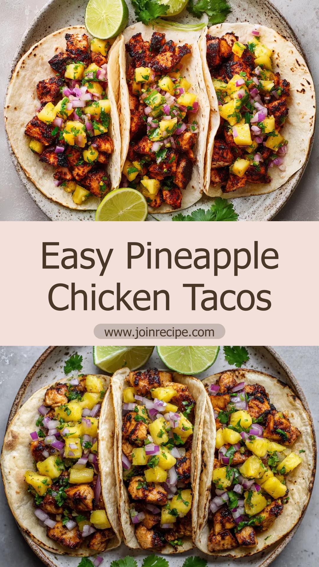Pineapple Chicken Tacos with Charred Glaze — pin 2