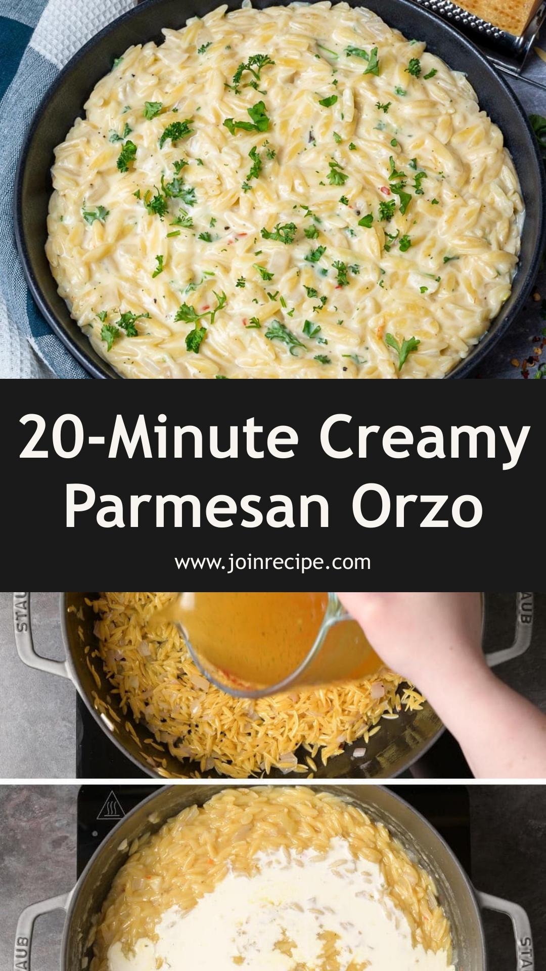 Creamy Garlic Parmesan Orzo: 20-Minute Make-Ahead Side Dish — pin 3