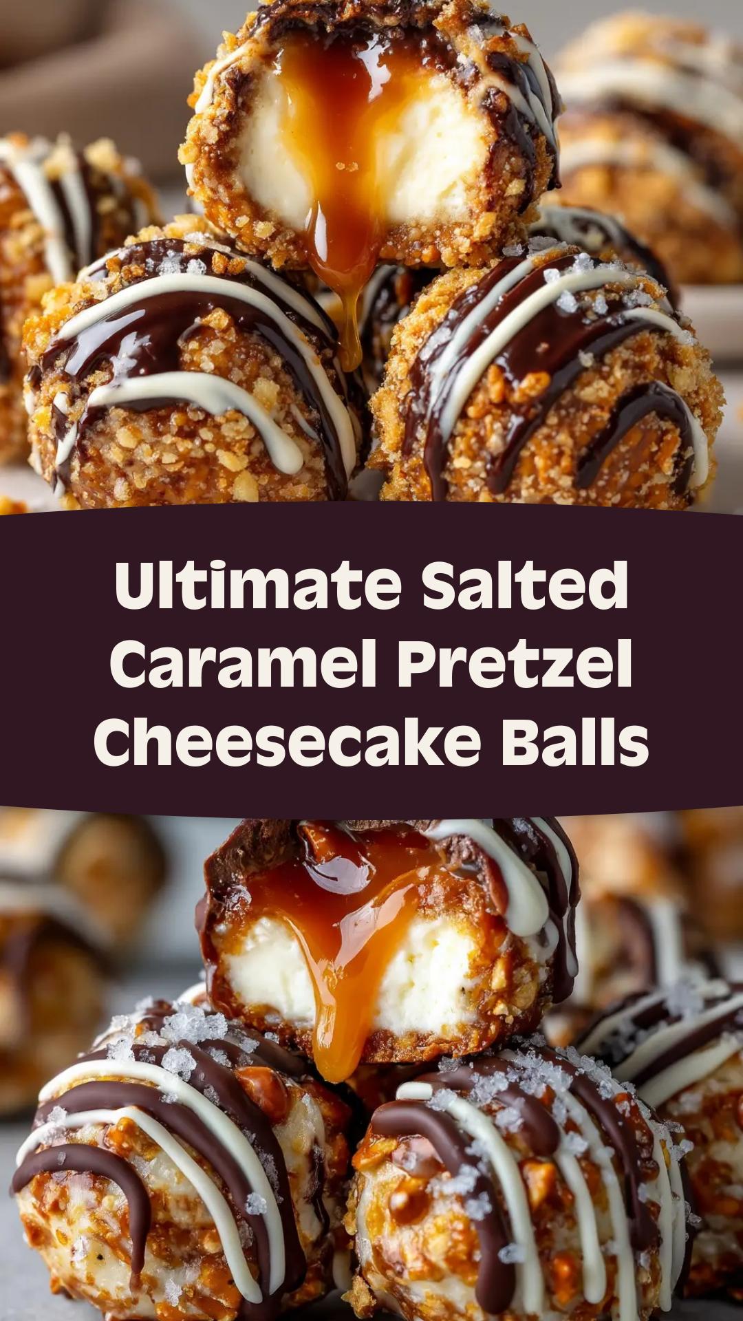 Salted Caramel Pretzel Cheesecake Balls: No-Bake Dessert — pin 2