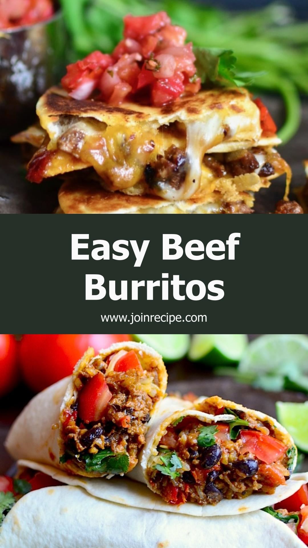 Basic Beef Burritos with Black Beans, Rice, and Peppers — pin 1