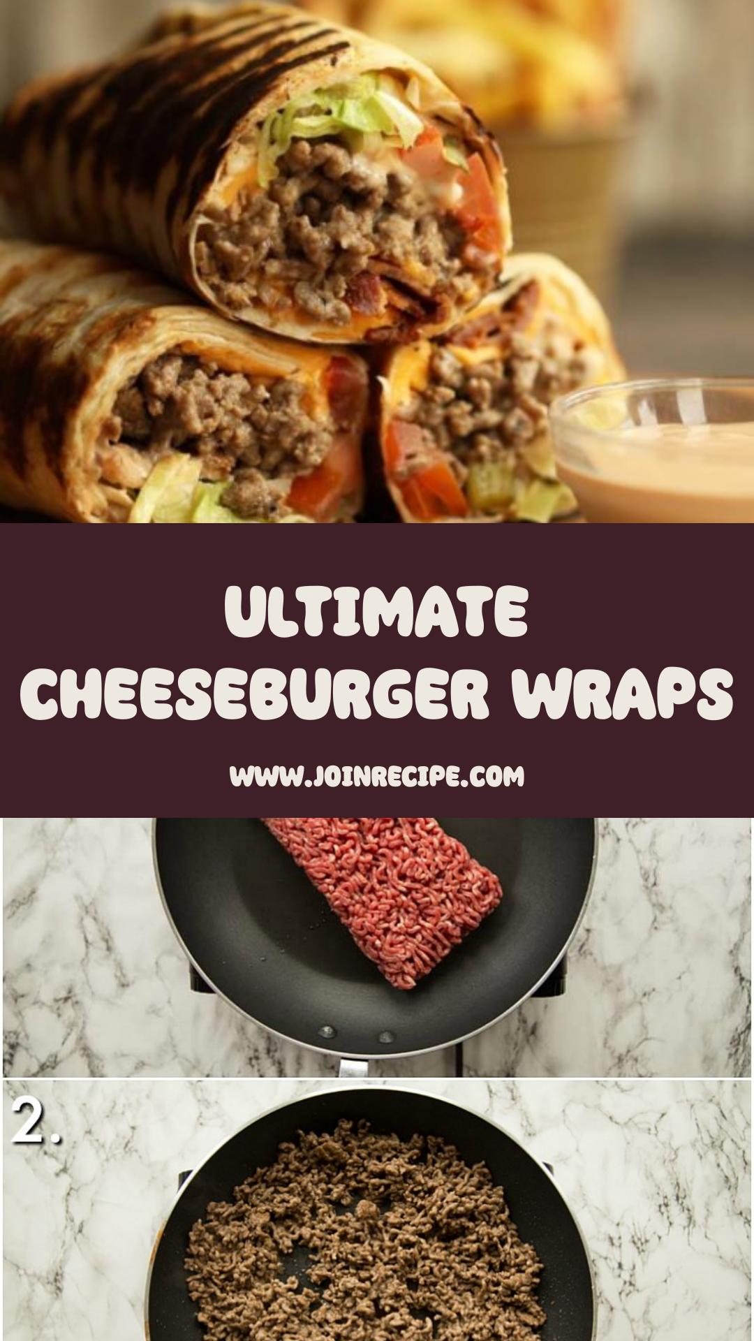 Burrito-Style Cheeseburger Wraps with Juicy Beef and Crispy Bacon — pin 1