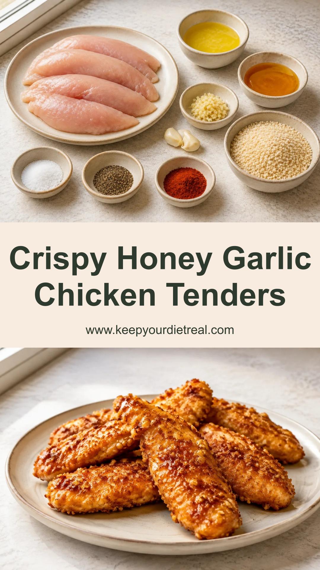Air Fryer Honey Butter Garlic Chicken Tenders with Crispy Breadcrumb Coating — pin 2