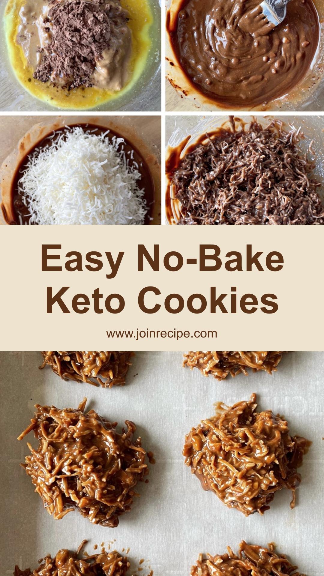 No-Bake Keto Cookies: Quick and Low Carb Treats with Coconut and Peanut Butter — pin 2