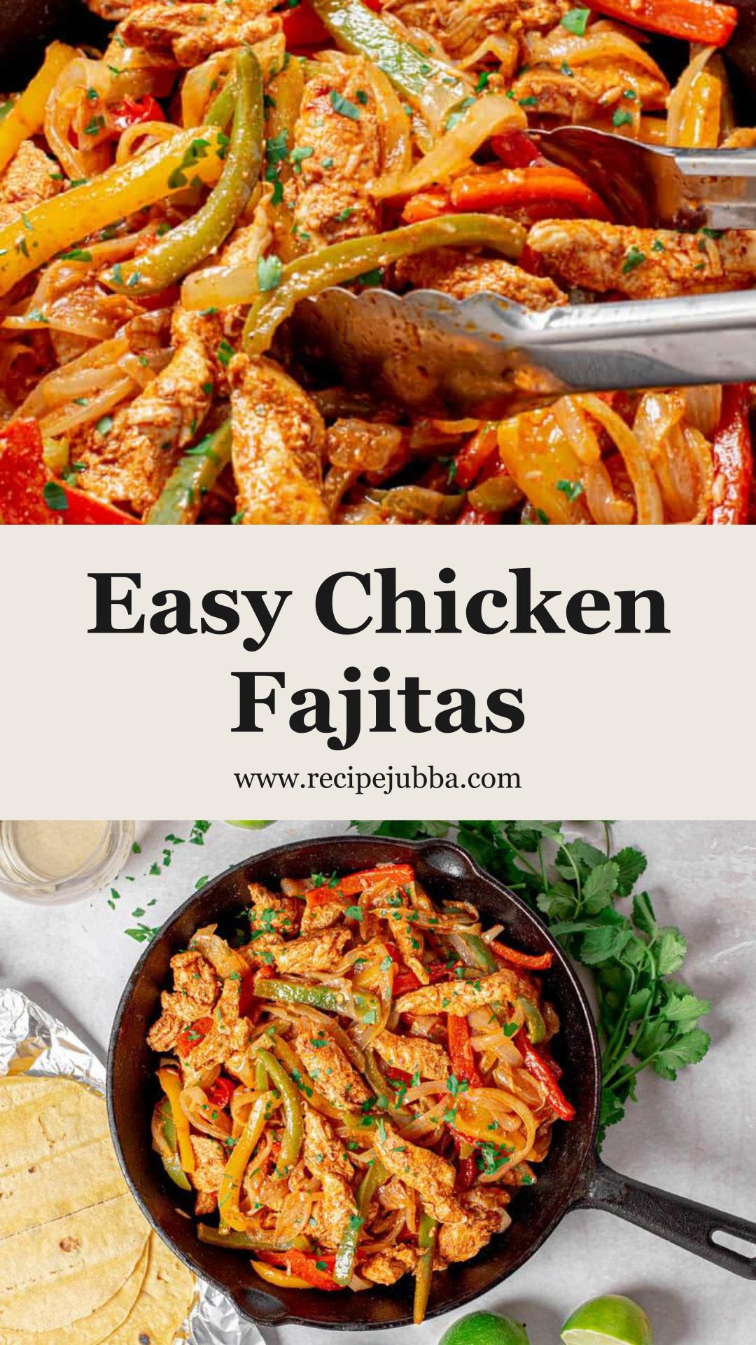Chicken Fajitas with Lime-Marinated Chicken and Crisp Bell Peppers — pin 1