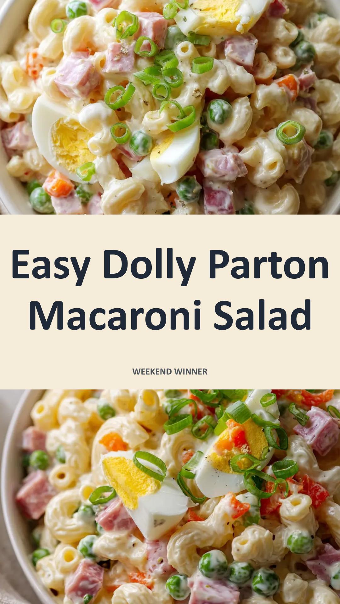 Dolly Parton Macaroni Salad with Ham and Peas — pin 2