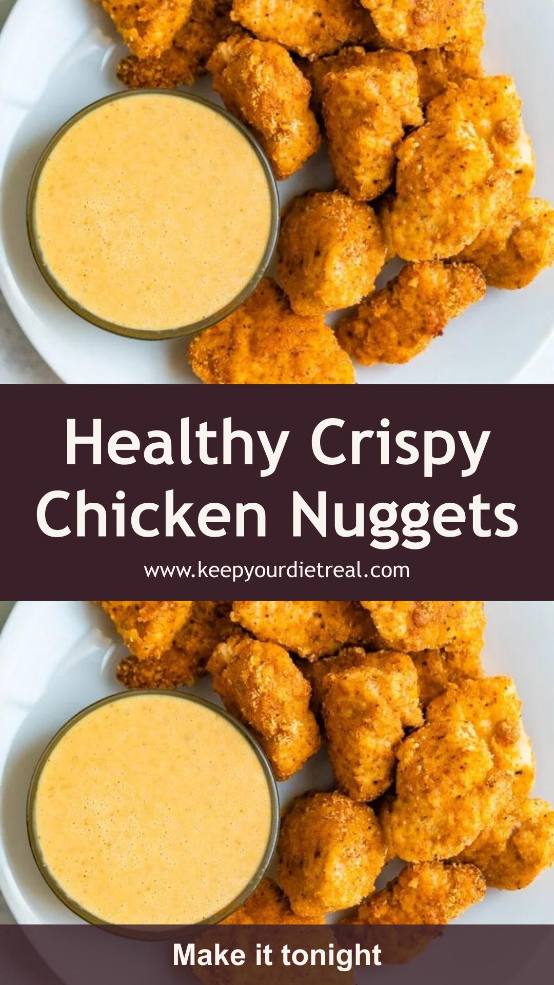 Healthy Baked Chicken Nuggets with Crispy Almond Flour Breading — pin 1
