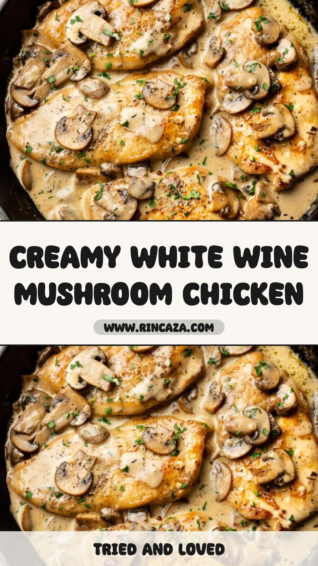Creamy White Wine Mushroom Chicken with Buttery Pan Sauce — pin 2