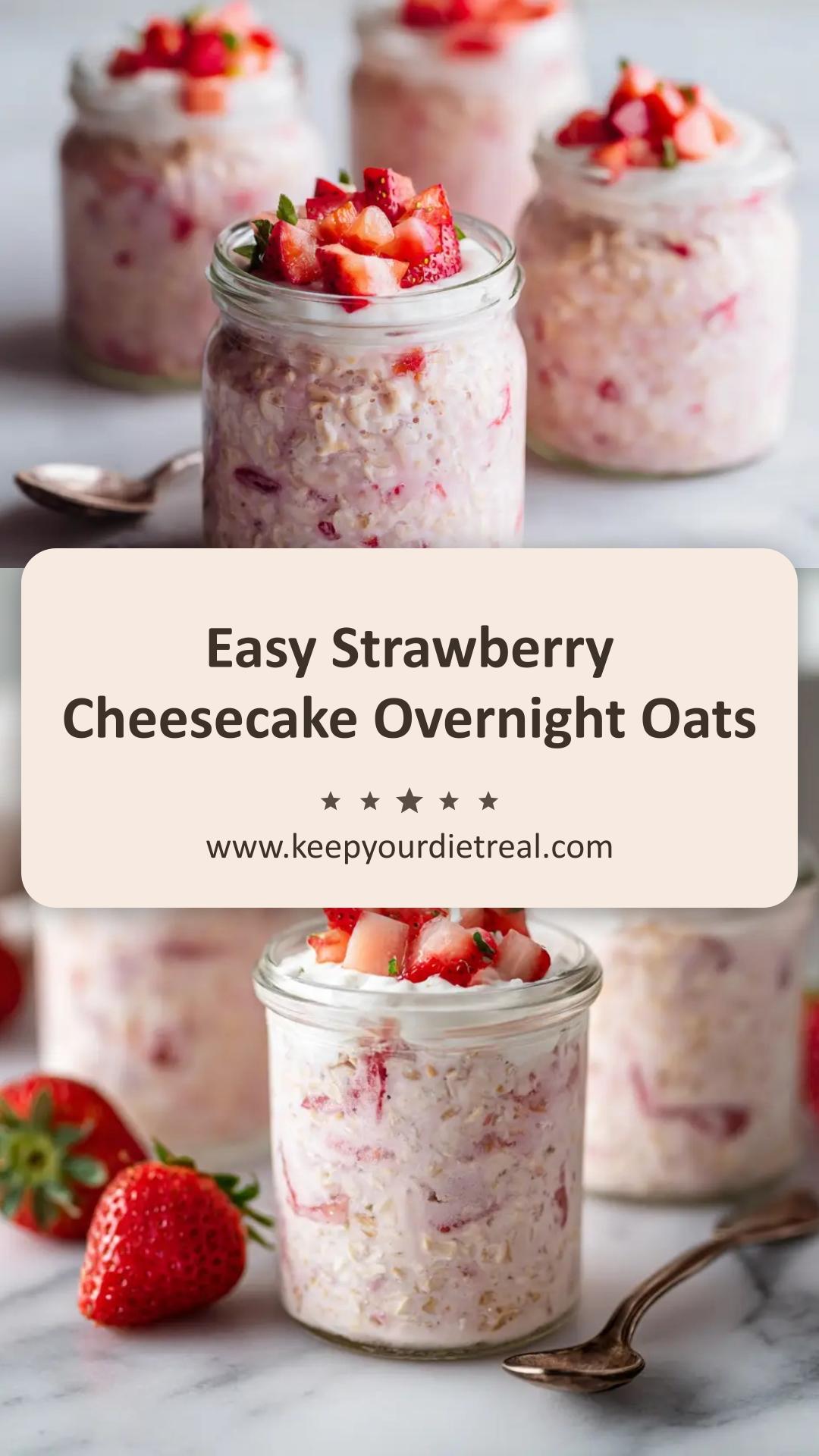 Strawberry Cheesecake Overnight Oats with Graham Cracker Topping — pin 2