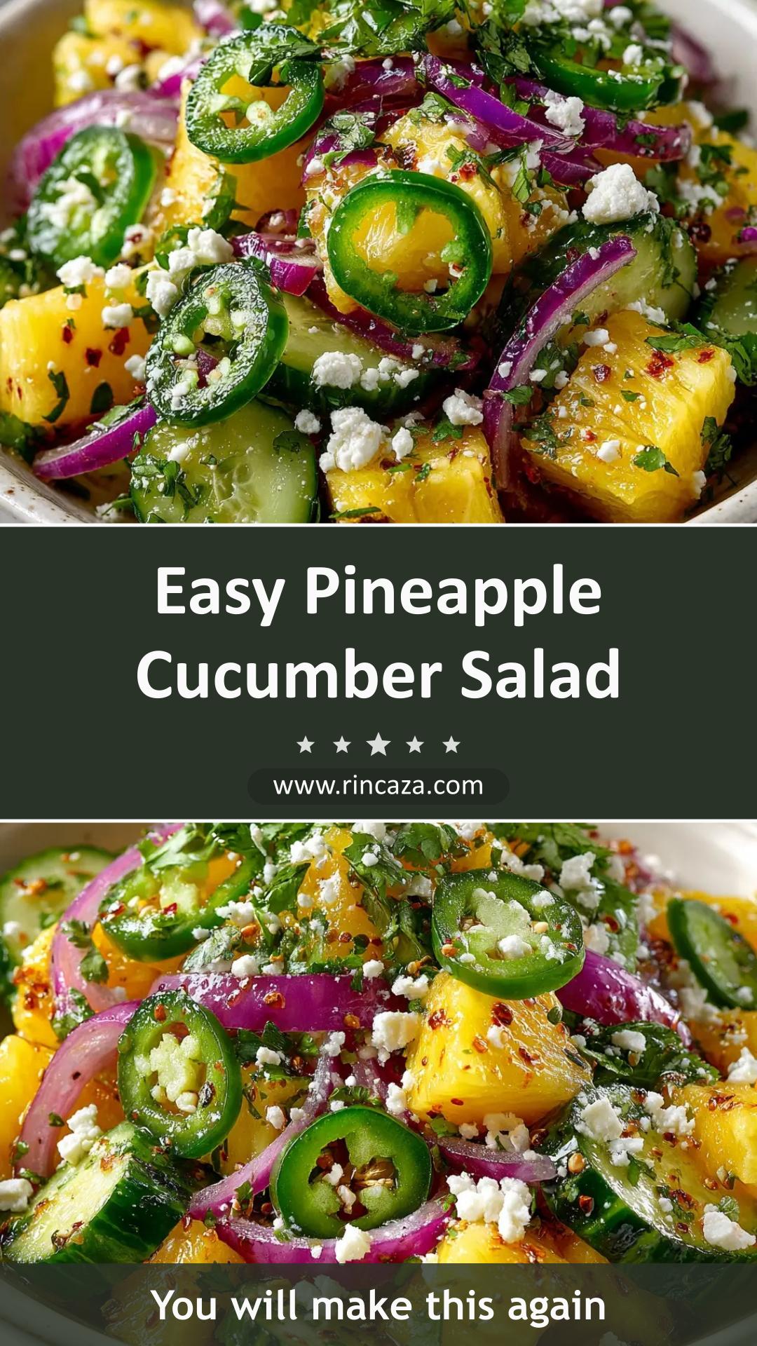 Pineapple Cucumber Salad With Lime Dressing — pin 1