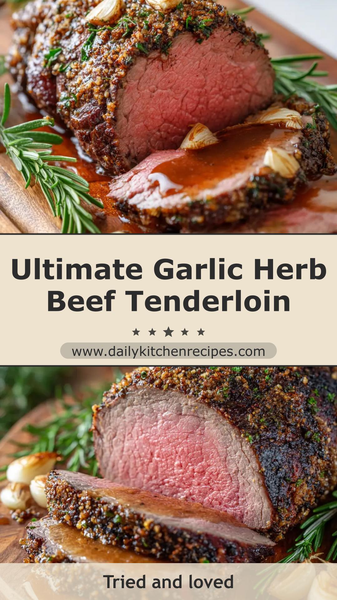 Garlic Herb Roast Beef Tenderloin with Brown Au Jus — pin 2