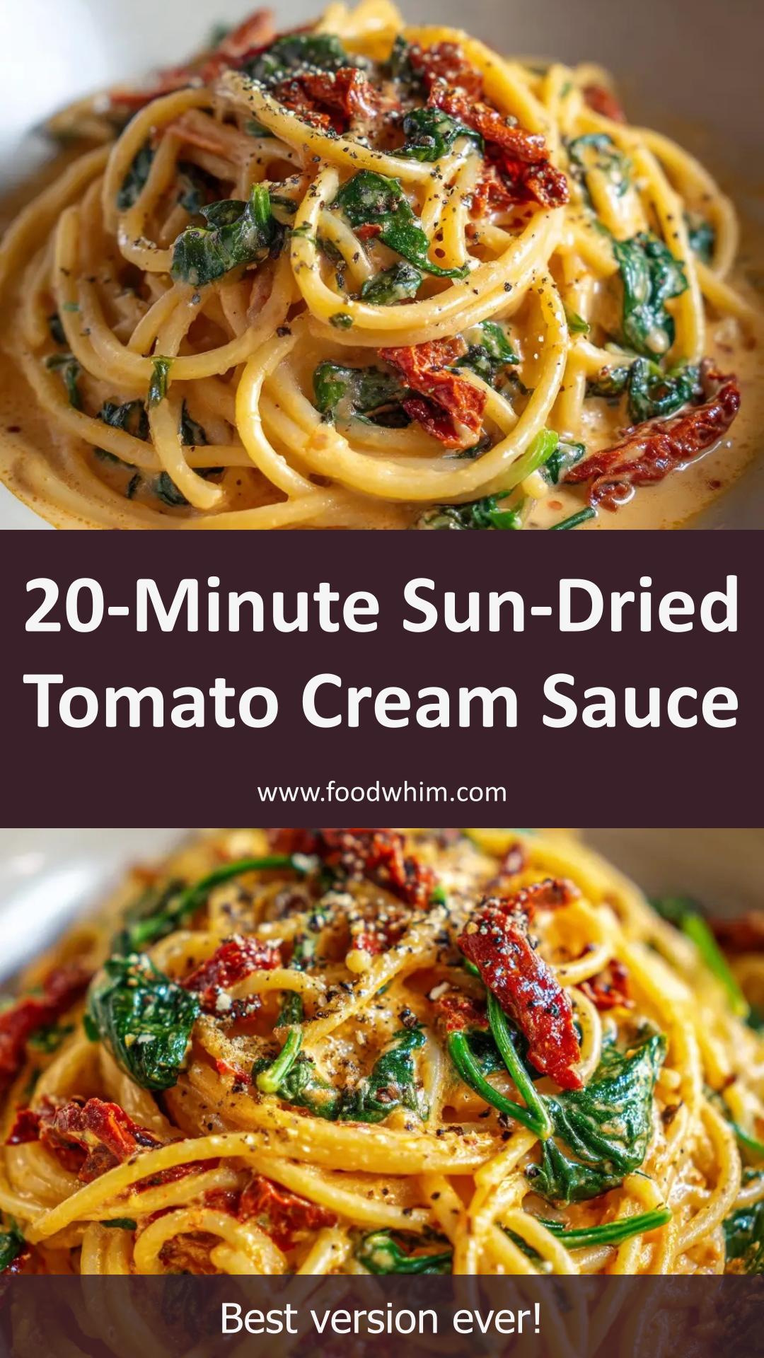 Sun-Dried Tomato Cream Sauce: 20-Minute Pasta Sauce — pin 2