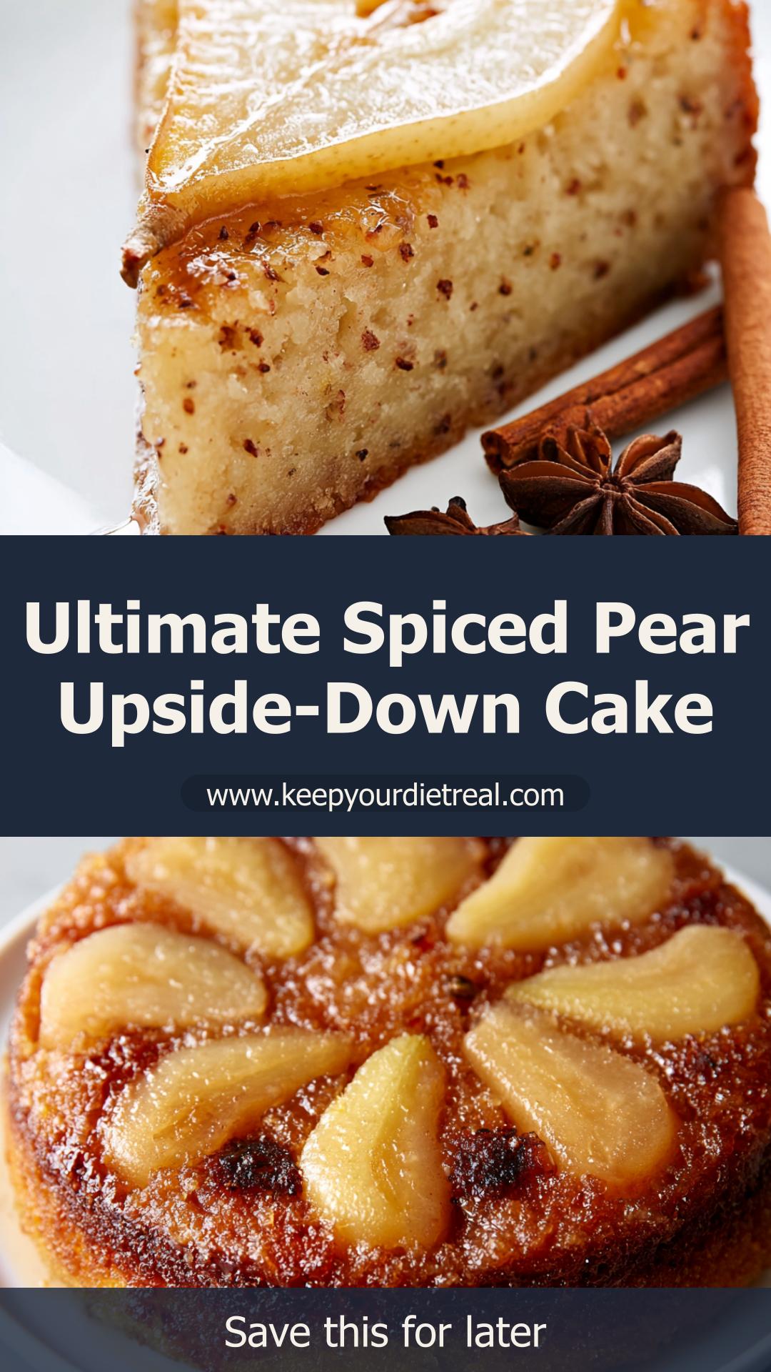 Spiced Pear Upside-Down Cake with Caramelized Pears and Warm Spices — pin 2