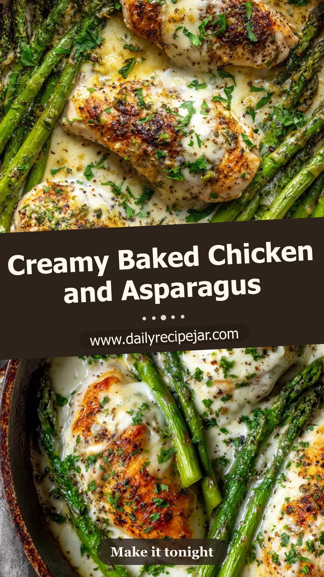 Creamy Baked Chicken and Asparagus with Mozzarella Cream Sauce — pin 2