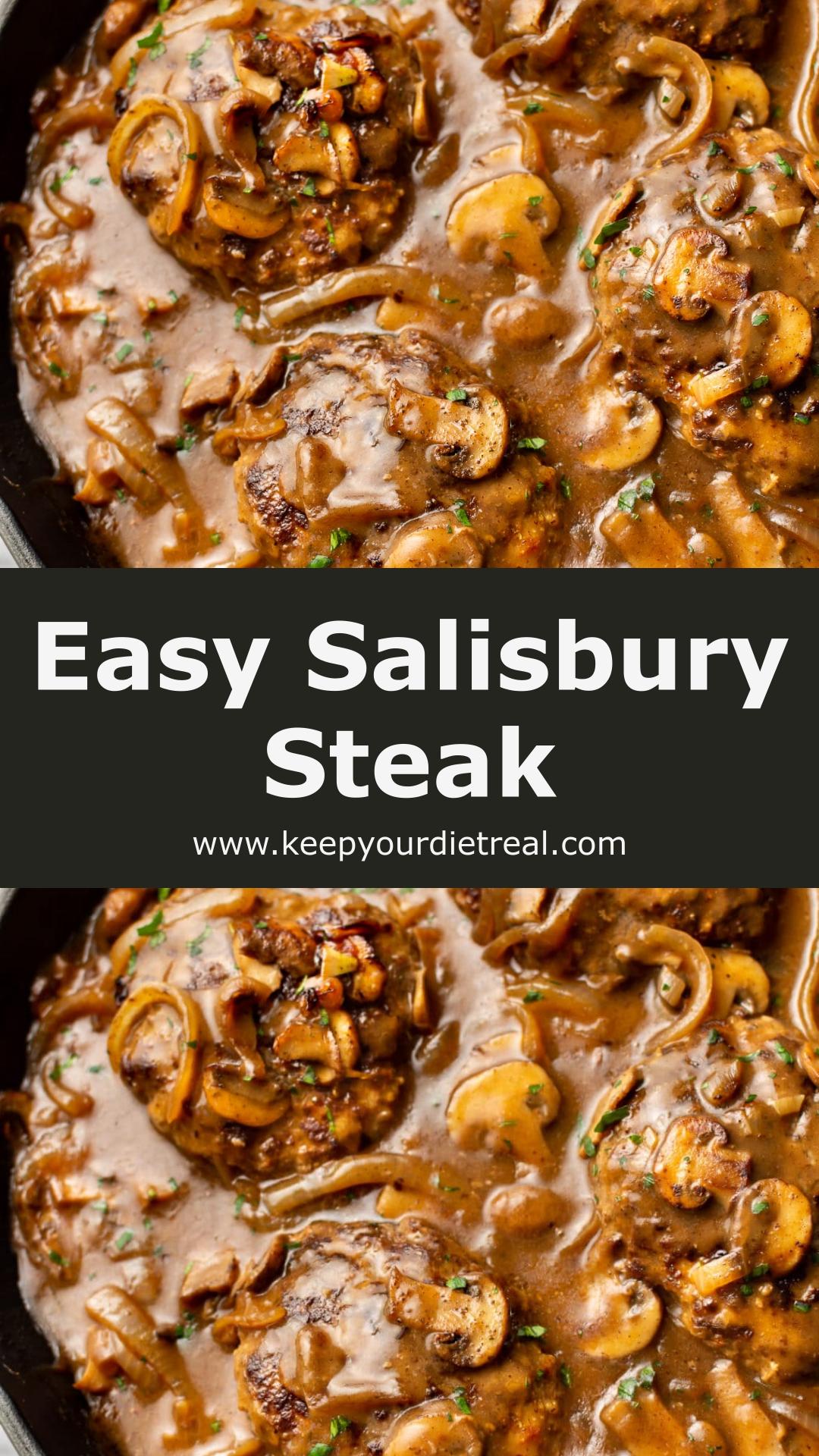Easy Salisbury Steak with Cremini Mushroom and Onion Gravy — pin 2