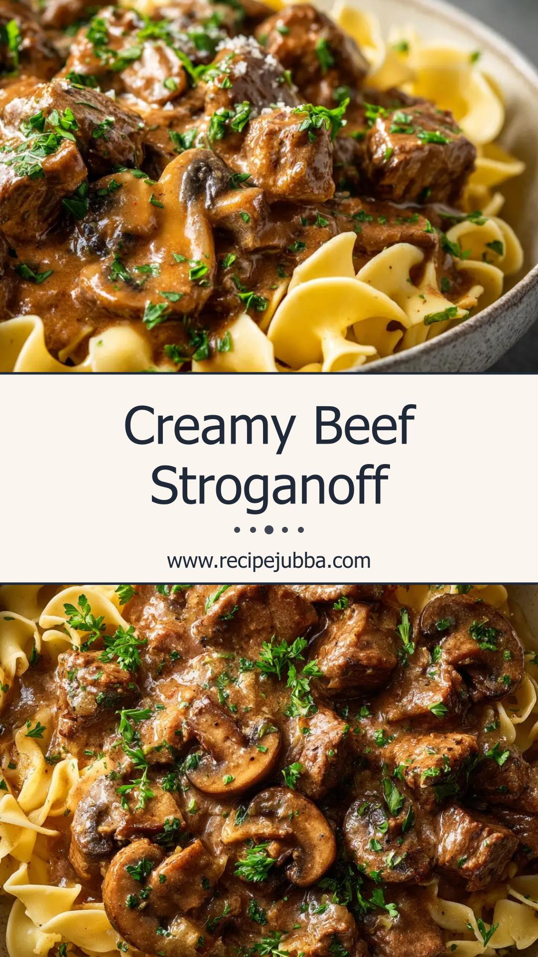 Beef Stroganoff with Sirloin and Cremini Mushrooms — pin 2
