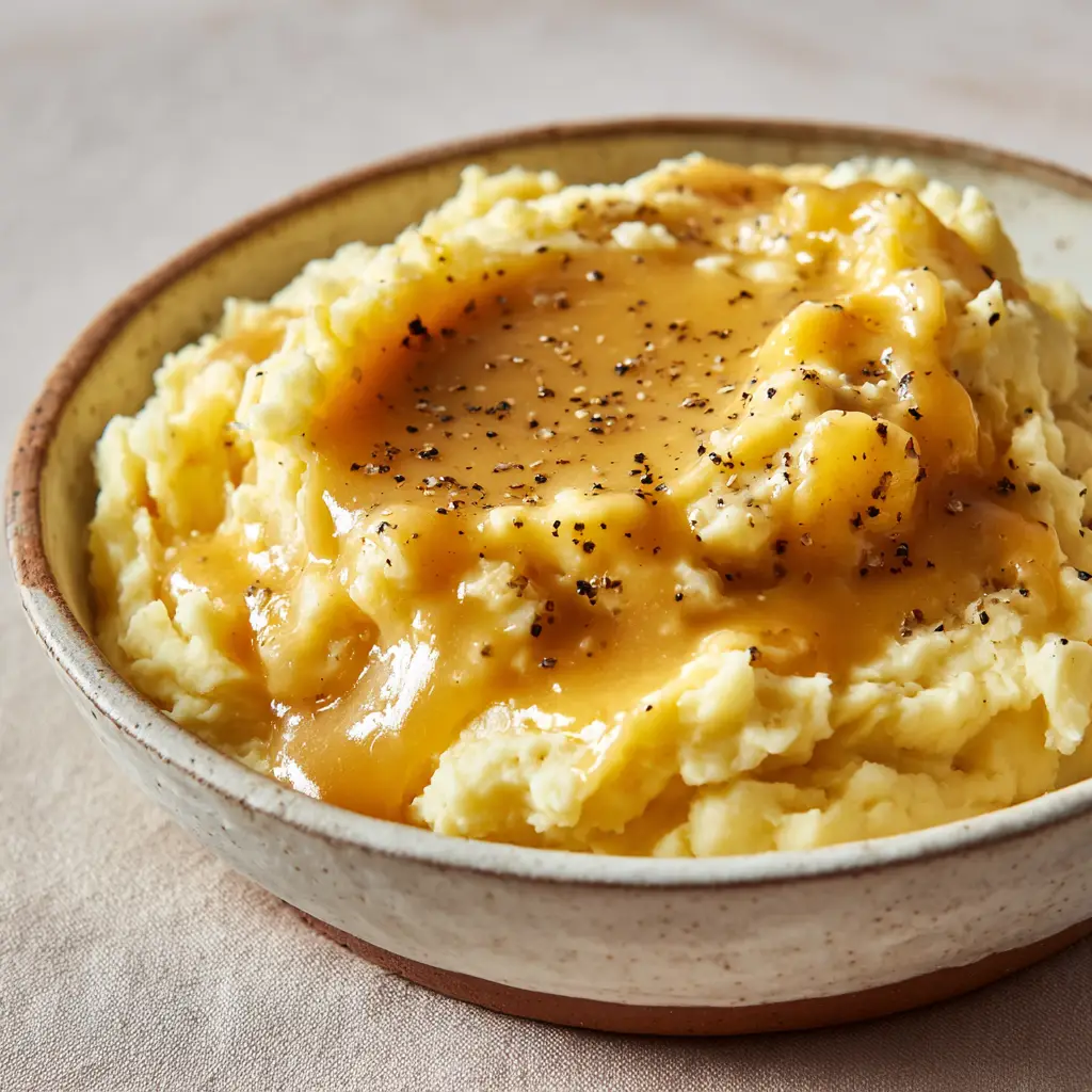 Copycat KFC Gravy with Fluffy Mashed Potatoes