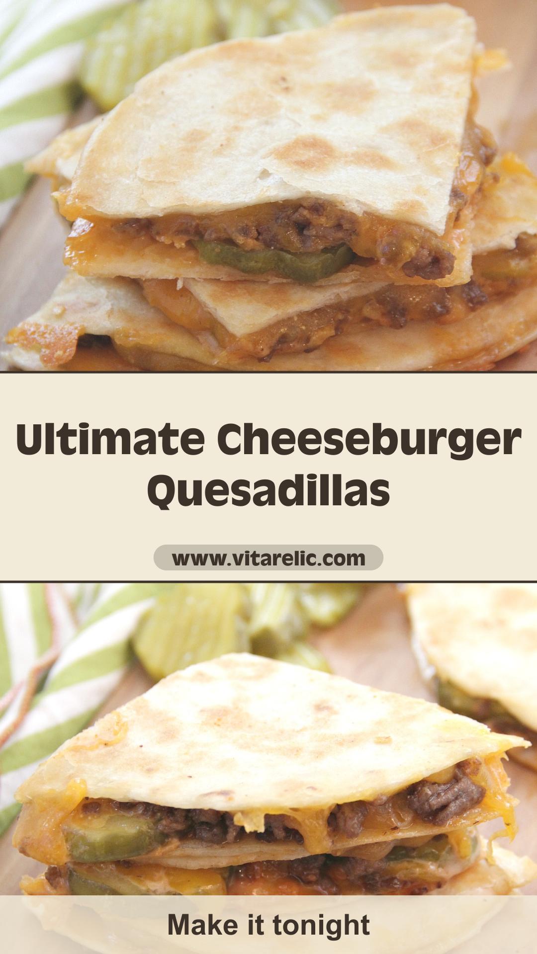 Cheeseburger Quesadillas with Burger Sauce and Pickles — pin 3