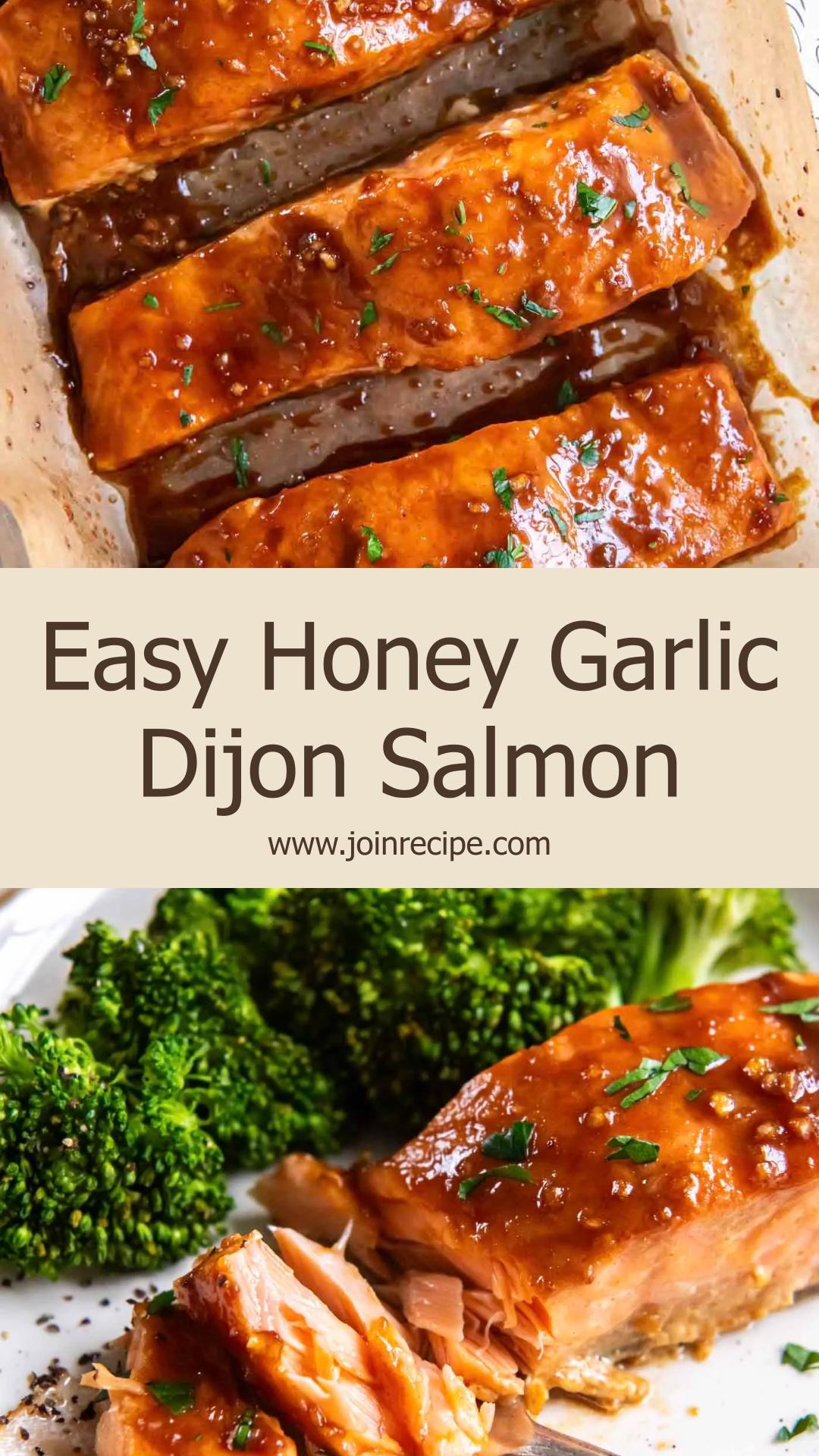 Baked Salmon with Honey Garlic Dijon Glaze — pin 1