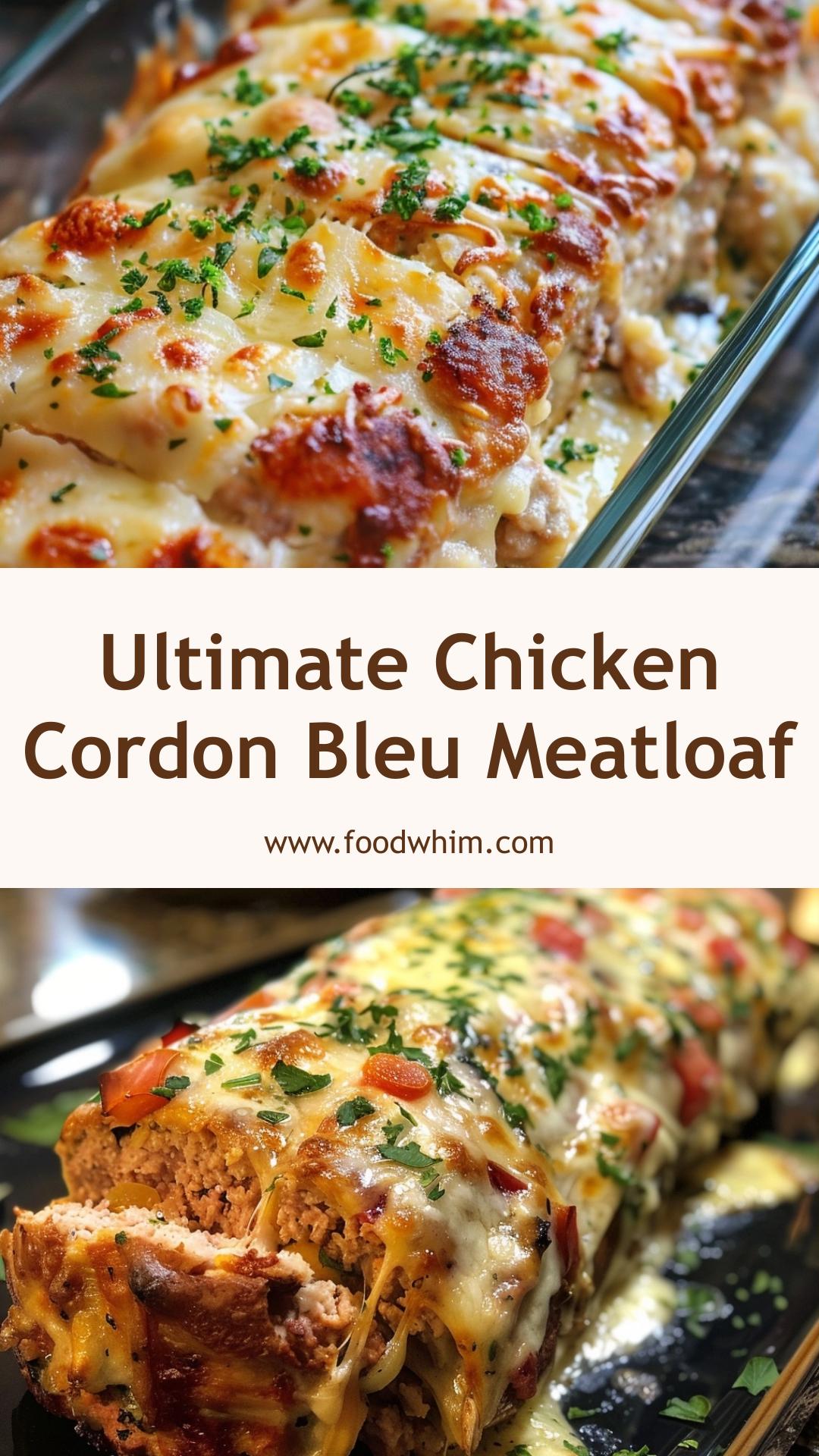 Chicken Cordon Bleu Meatloaf with Smoked Turkey and Gooey Swiss Cheese — pin 2