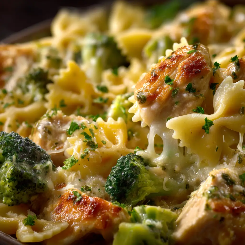 Chicken and Broccoli Alfredo Bake with Homemade Alfredo Sauce