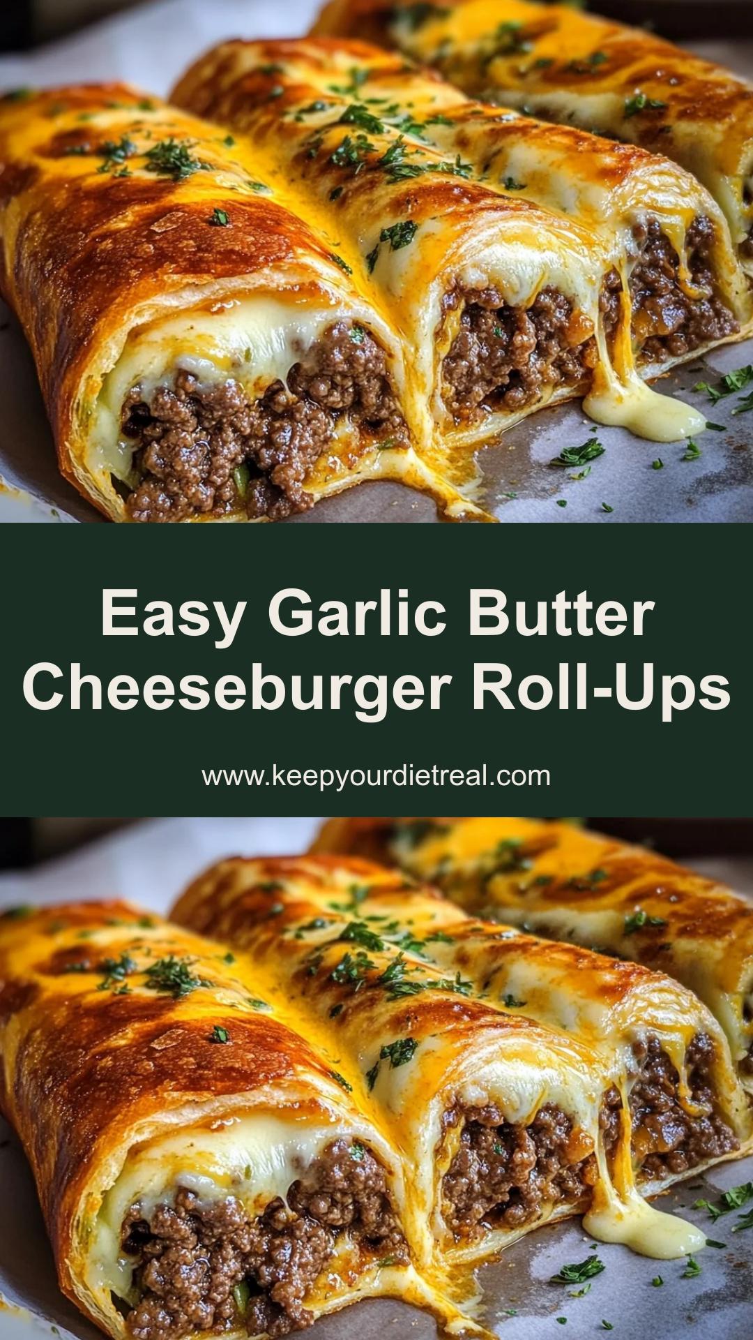 Garlic Butter Beef Cheeseburger Roll-Ups: Quick and Cheesy Comfort Food — pin 2