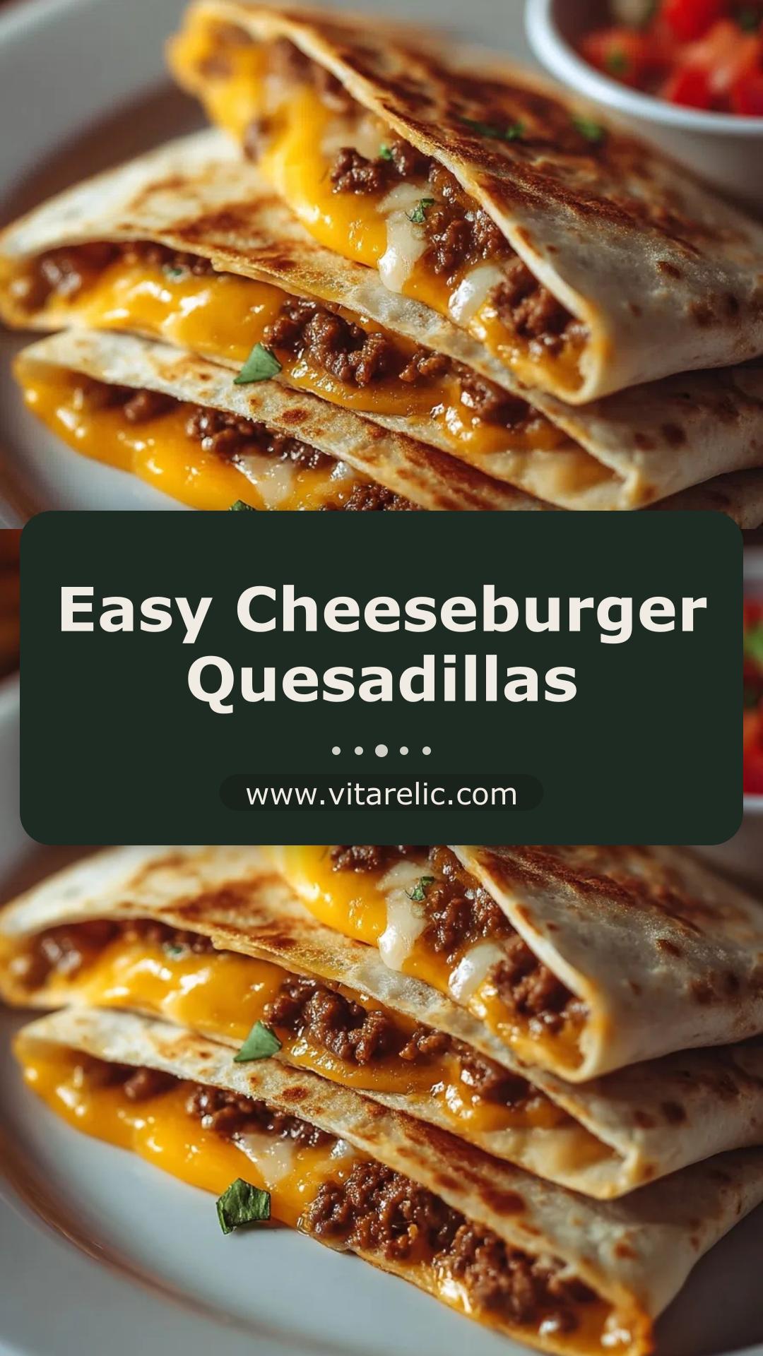 Cheeseburger Quesadillas with Tangy Burger Sauce — pin 2