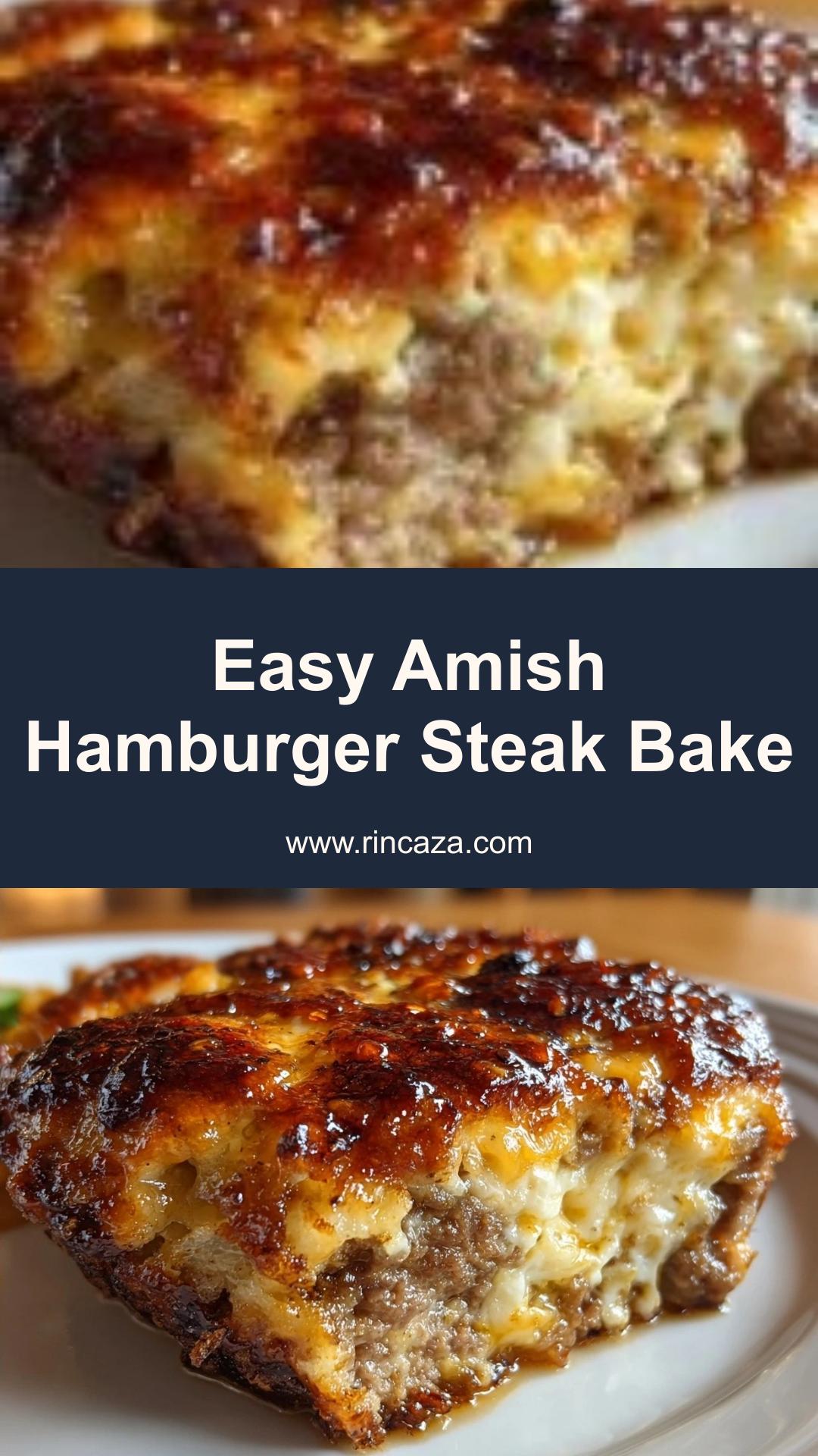 Amish Hamburger Steak Bake with Creamy Beef Broth Sauce — pin 3