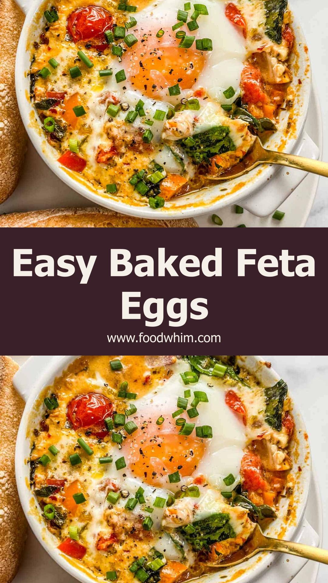 Baked Feta Eggs with Burst Tomatoes and Spinach — pin 3