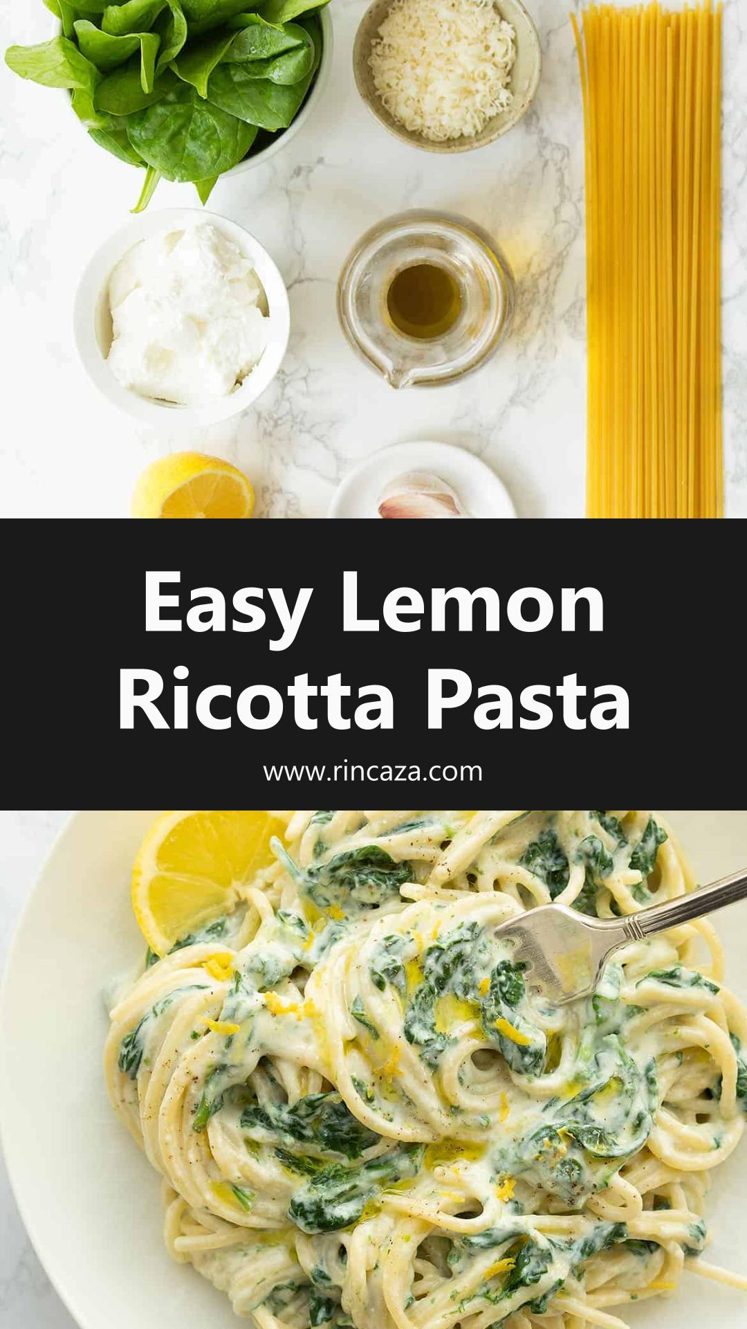 Lemon Ricotta Pasta With Spinach: Creamy No-Cook Sauce — pin 1