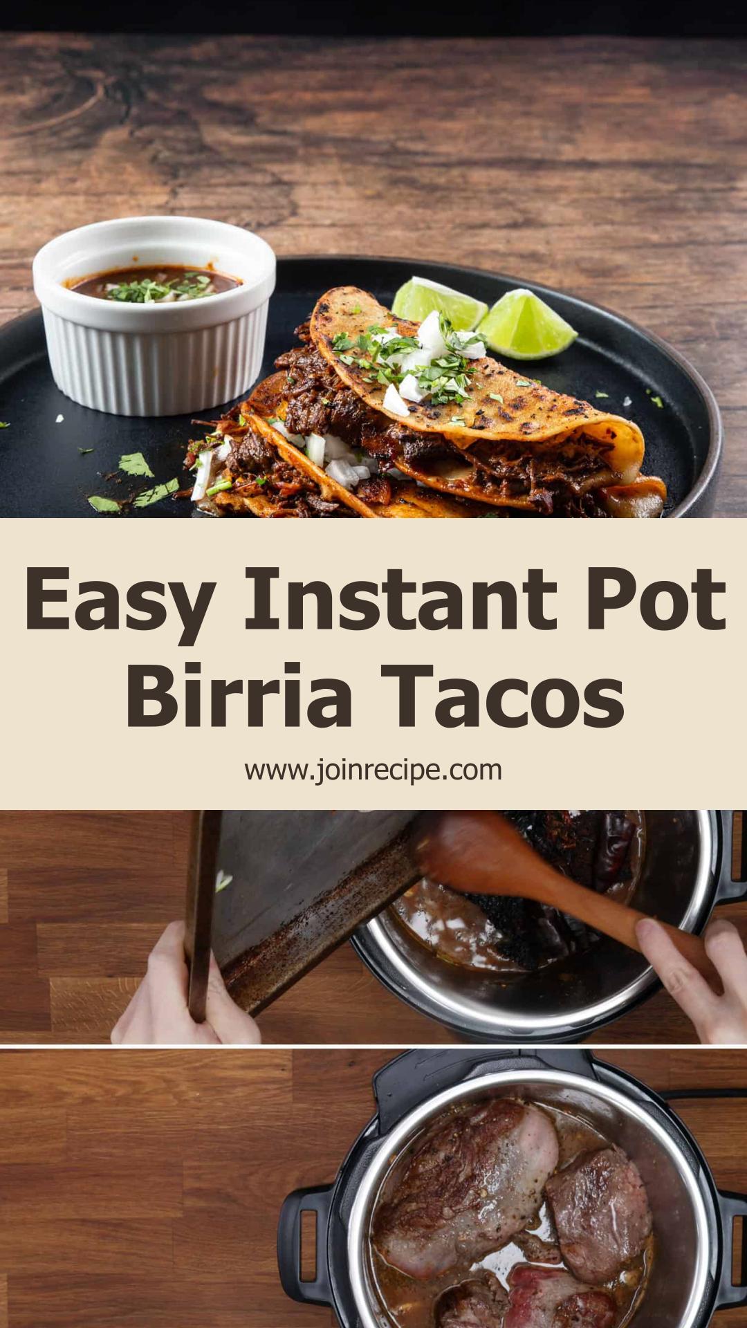 Instant Pot Birria Tacos: Juicy Beef with Crispy Tortillas and Rich Sauce — pin 2