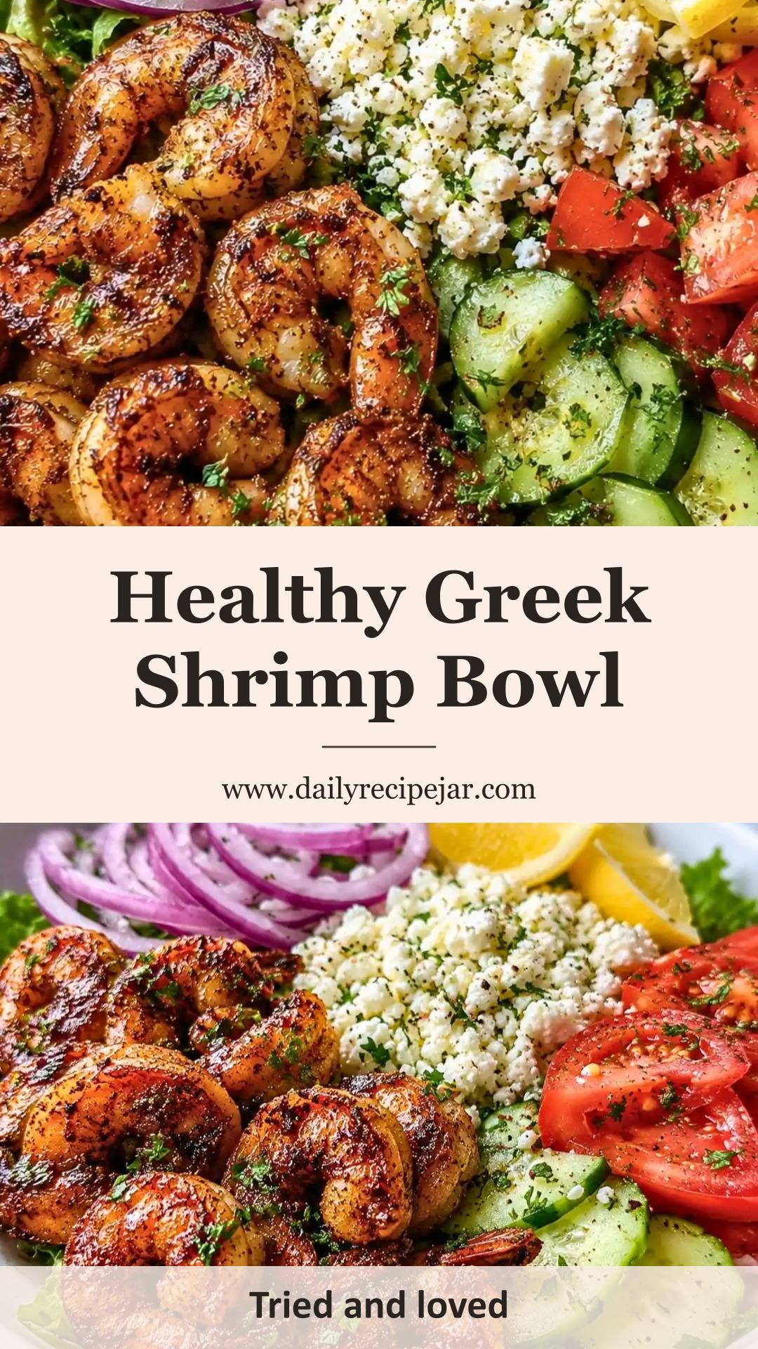 Greek Shrimp Mediterranean Bowl with Quinoa and Feta — pin 2