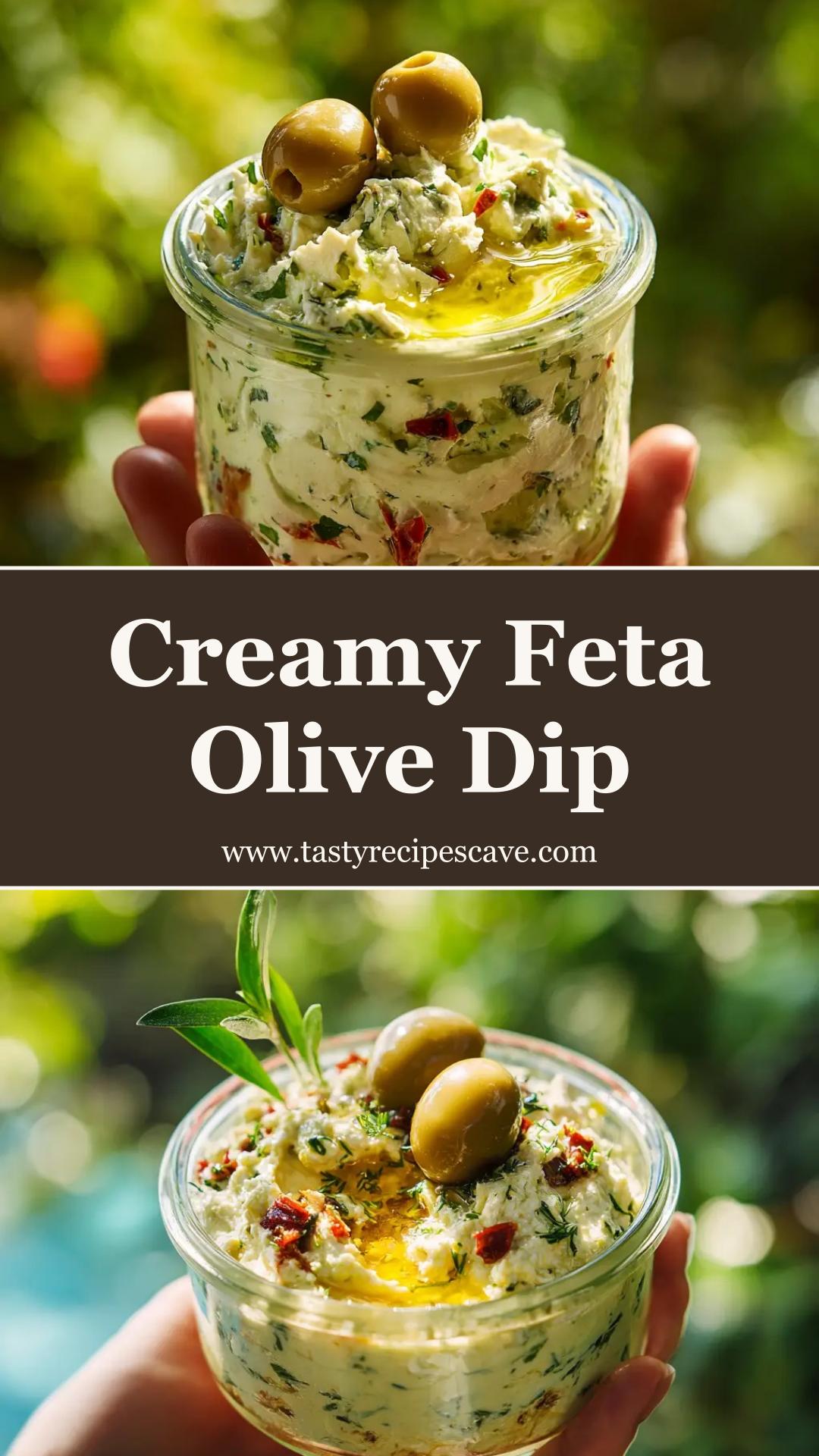 Feta and Olive Dip with Kalamata Olives and Dill — pin 1