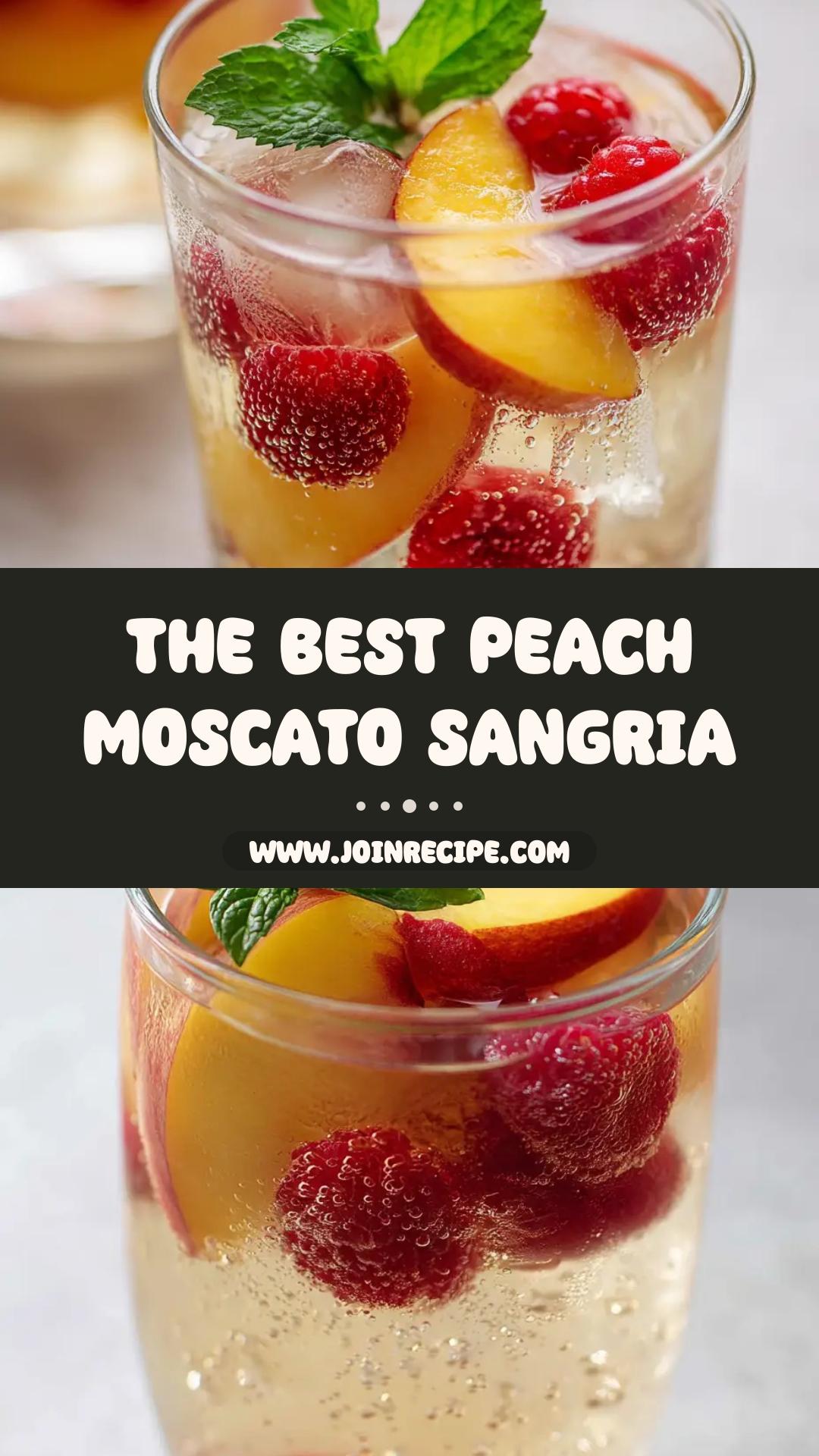 Peach Moscato Sangria with Raspberries and Mint — pin 2