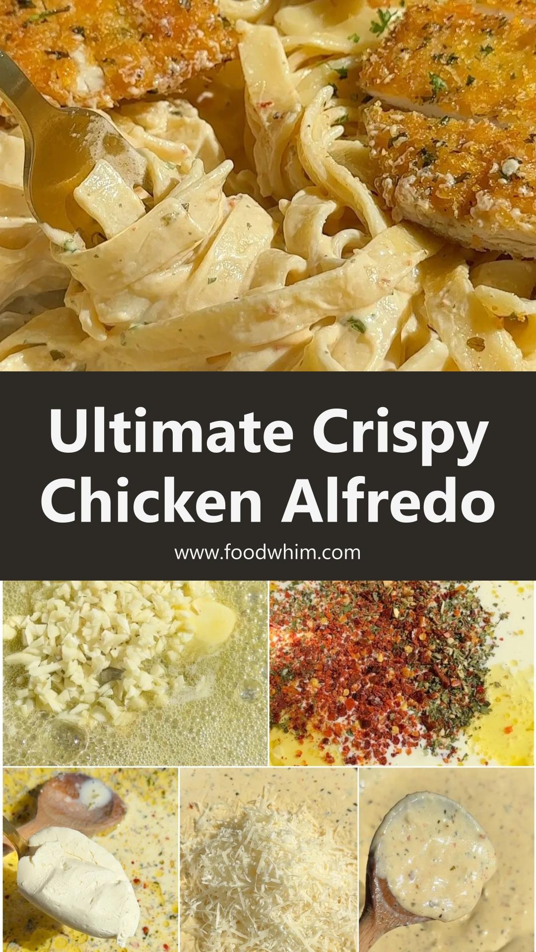 Chicken Alfredo Pasta with Parmesan-Crusted Chicken and Mascarpone Sauce — pin 3