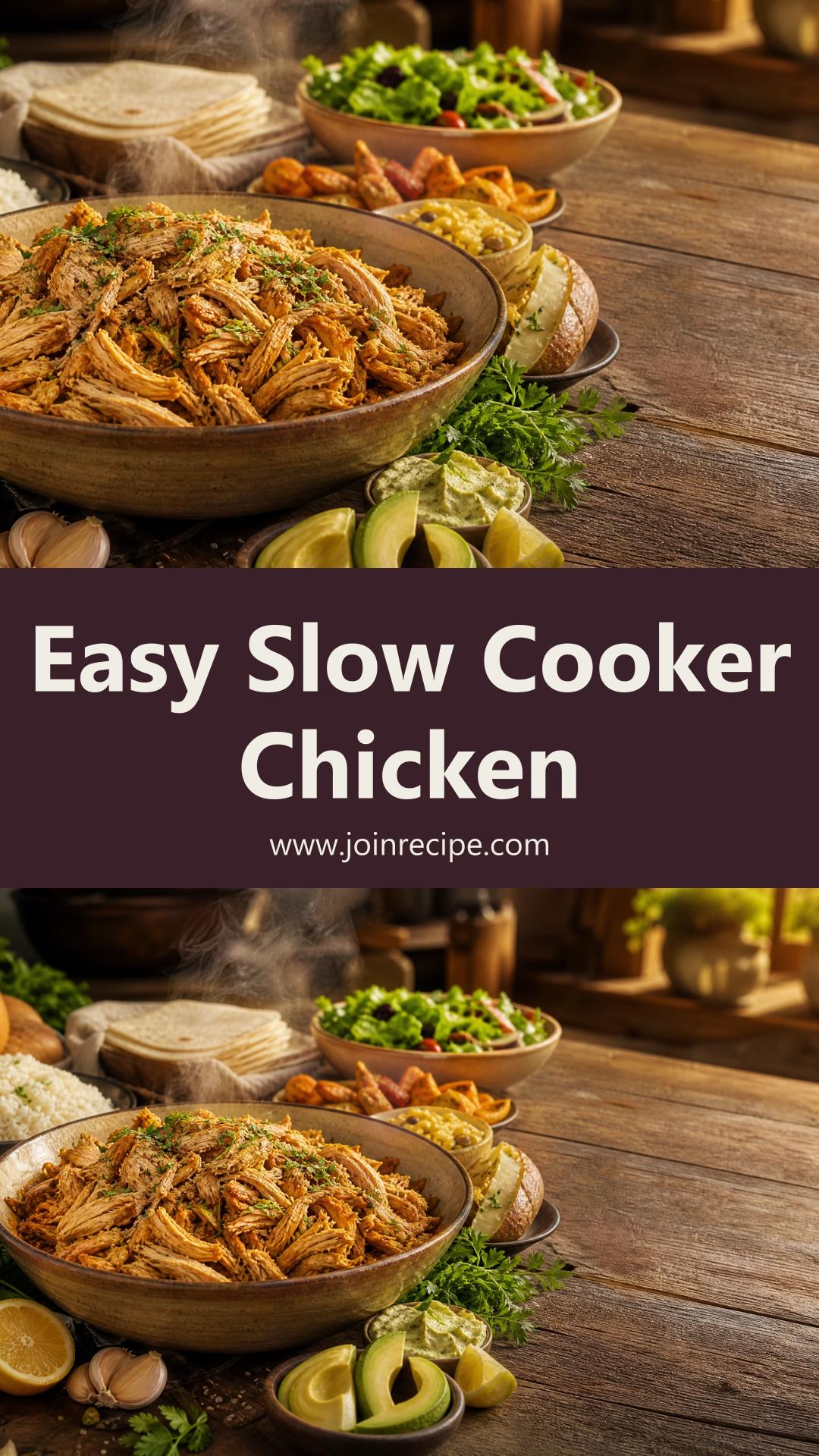 Slow Cooker Chicken: Easy, Juicy Crockpot Dinner — pin 2