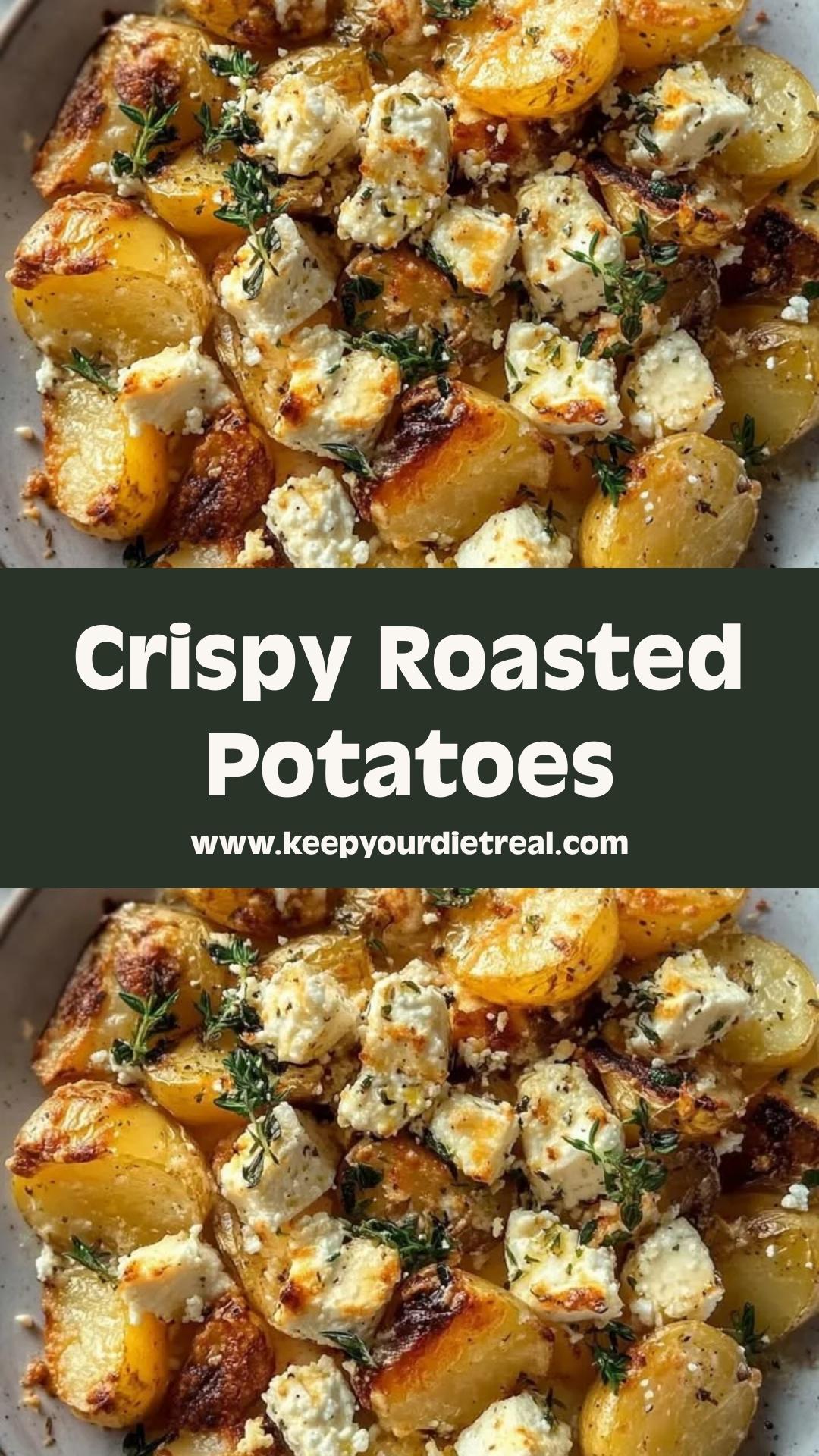 Roasted Potatoes with Baked Feta and Garlic: Crispy, Creamy Side Dish — pin 1
