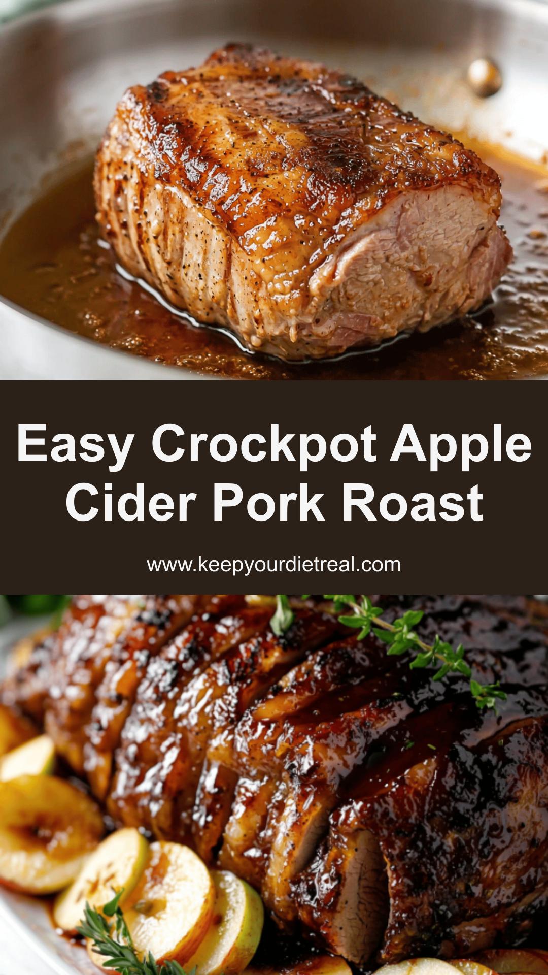 Crockpot Apple Cider Pork Roast with Warm Cinnamon and Nutmeg — pin 1