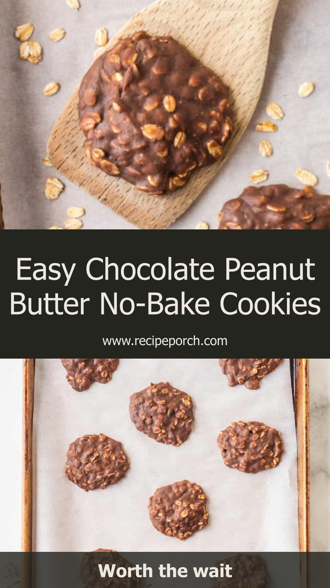 Chocolate Peanut Butter No-Bake Cookies: A Fudgy Make-Ahead Dessert — pin 1
