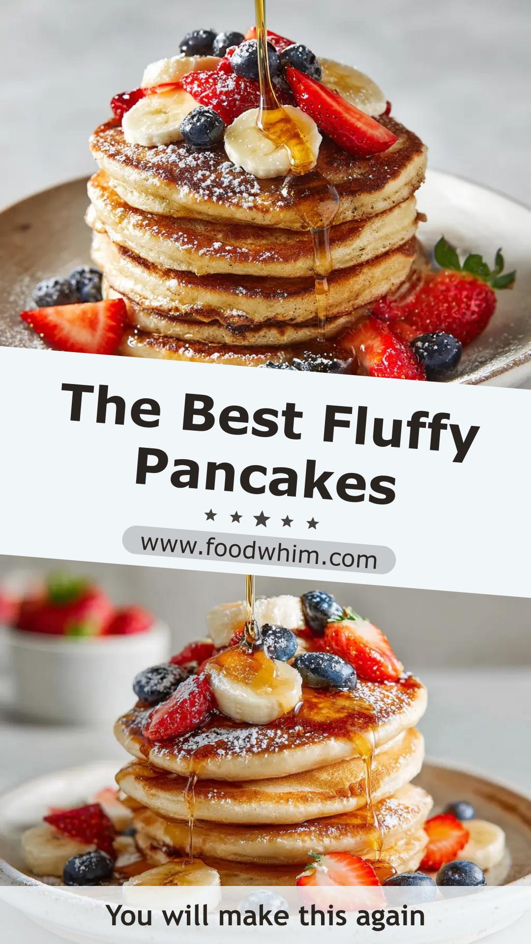 Fluffy Pancake Recipe with Homemade Buttermilk — pin 1