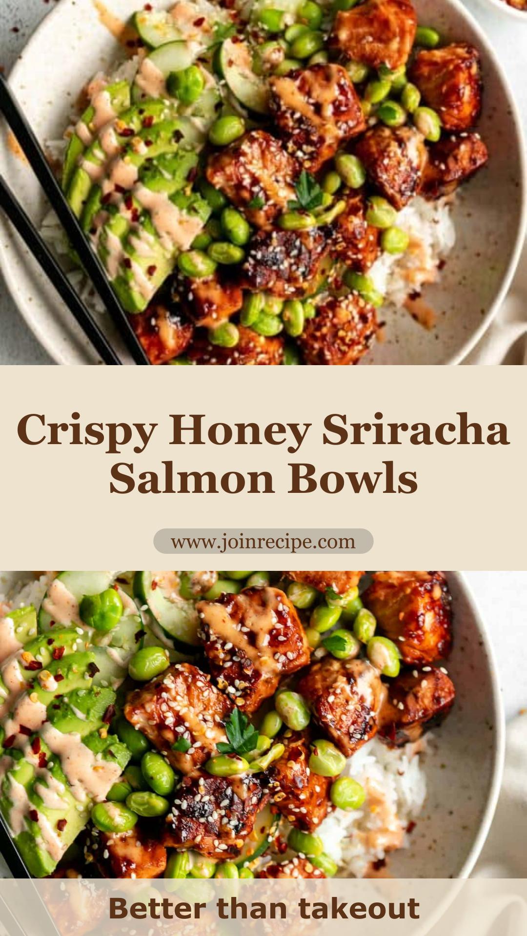 Honey Sriracha Salmon Bowls with Crispy Glazed Salmon — pin 1