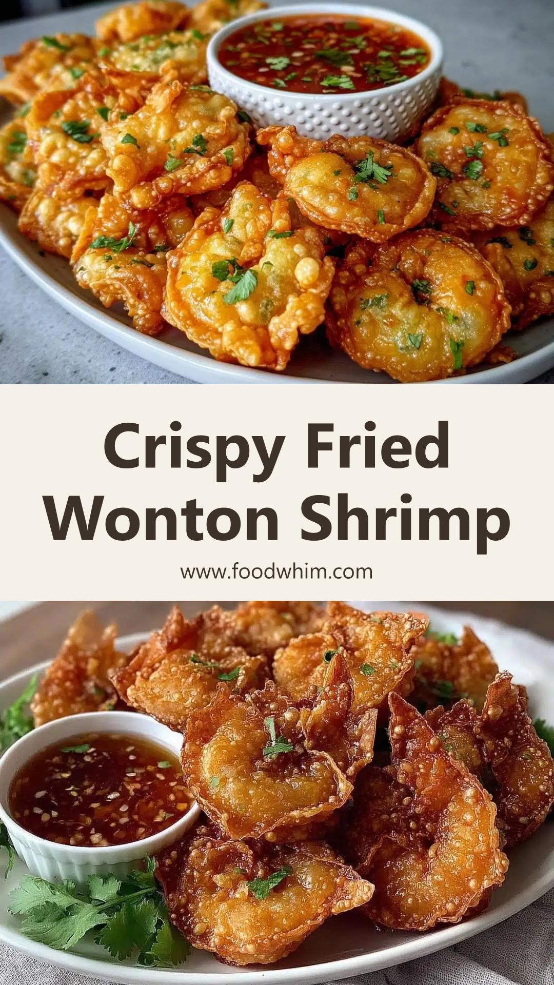 Crispy Fried Wonton Shrimp: Easy Make-Ahead Appetizer — pin 2