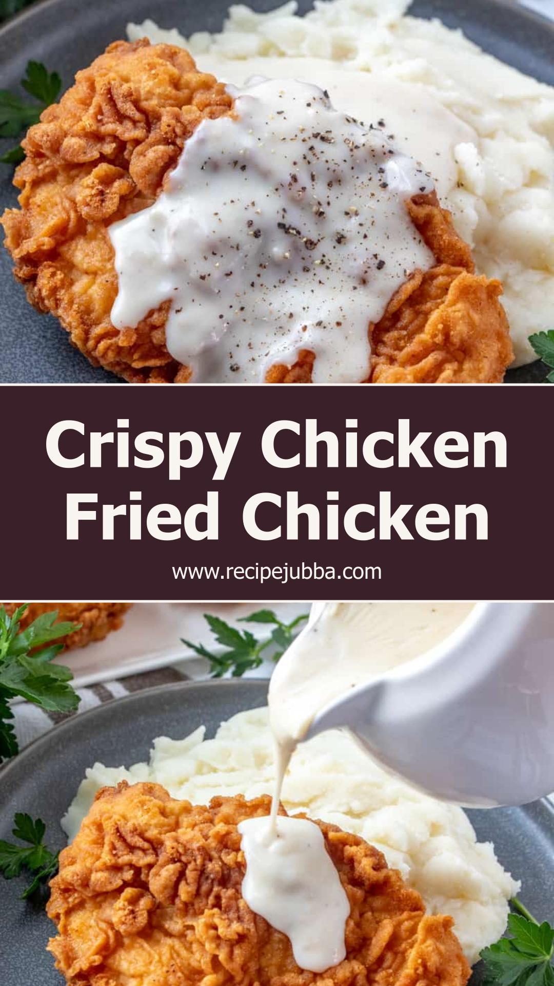 Chicken Fried Chicken with Crisp Golden Coating and Country Gravy — pin 1